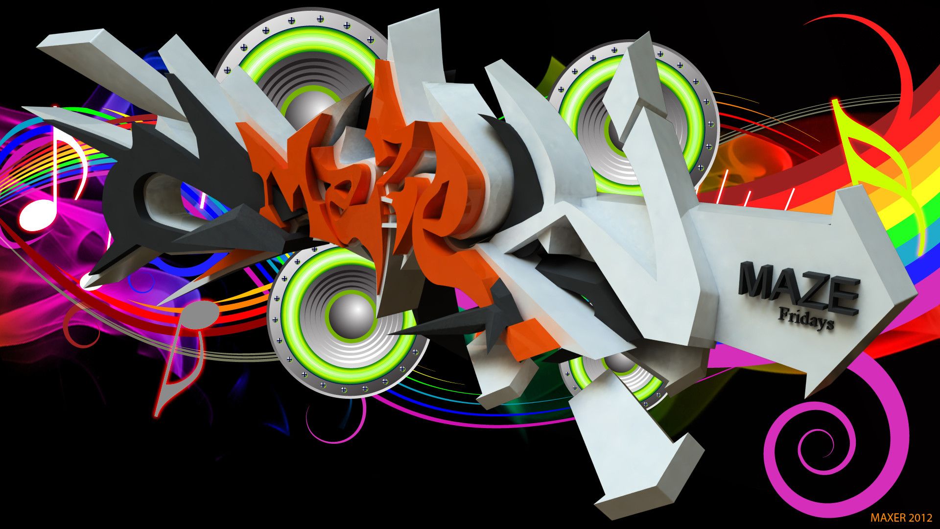 Graffiti 3D scritta Maze, 1920x1080 1080p, Desktop