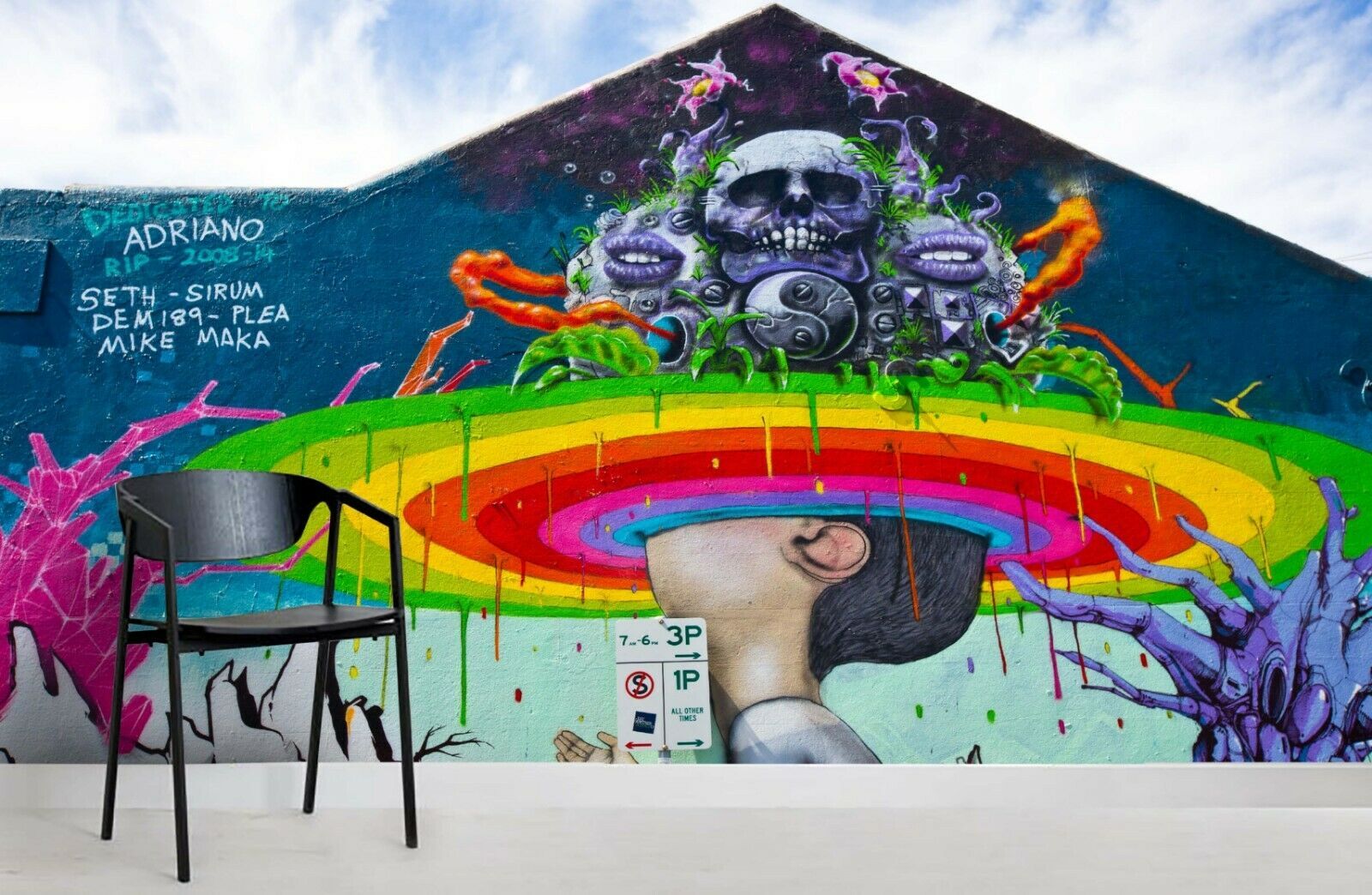 Murale graffiti teschio arcobaleno, 1600x1044 900p, Desktop