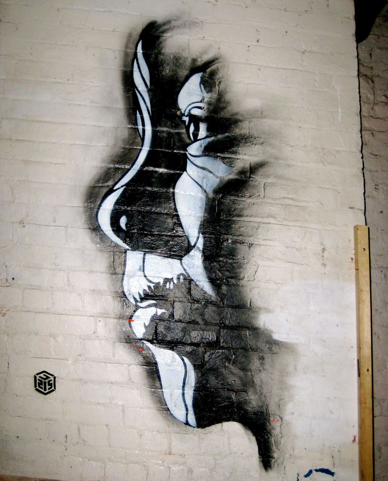 Graffiti 3D volto astratto muro, 1236x1533 Full HD Verticale, Smartphone