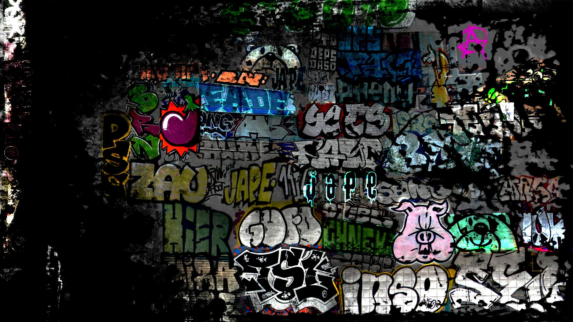 Muro con graffiti anarchici colorati, 1920x1080 1080p, PC
