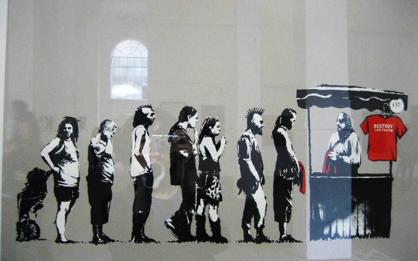 Graffiti Banksy fila donne, 1440x900 720p, MacBook Air