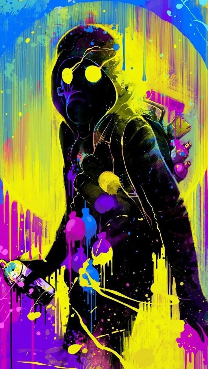Silhouette con maschera antigas graffiti, 720x1280 Full HD Verticale, iPhone