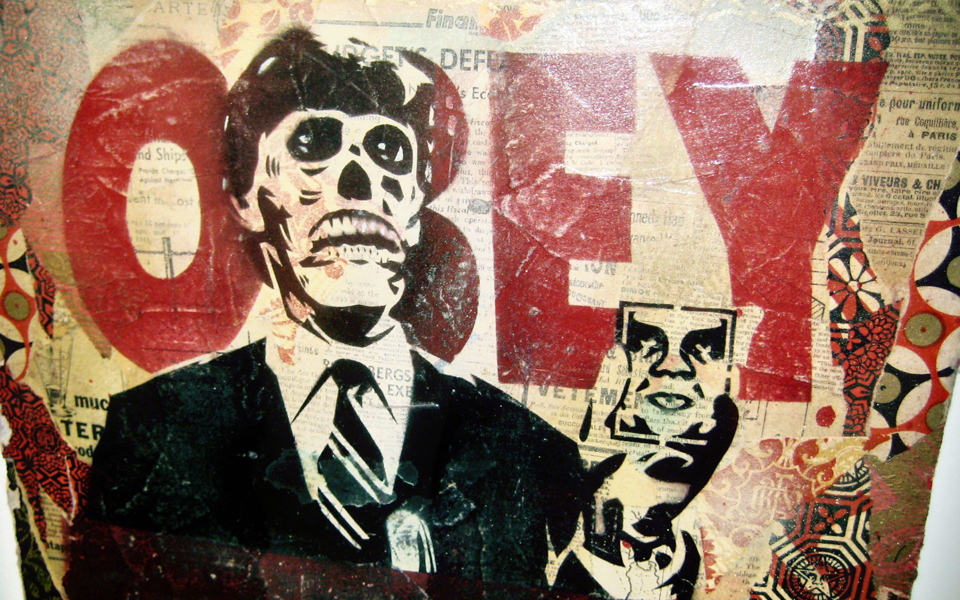 Graffiti OBEY teschio uomo, 1920x1200 Full HD+ WUXGA, iMac