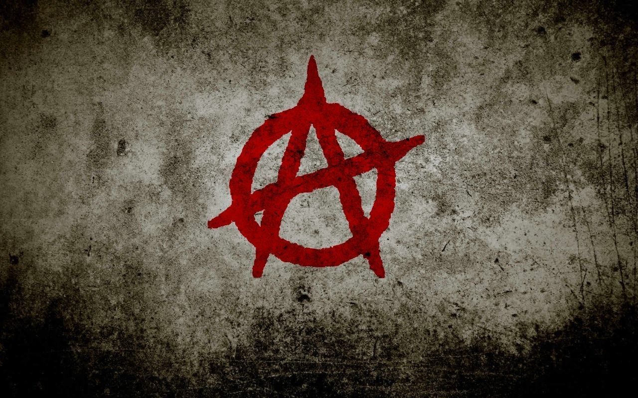 Simbolo anarchia rosso su muro, 1280x800 720p, PC