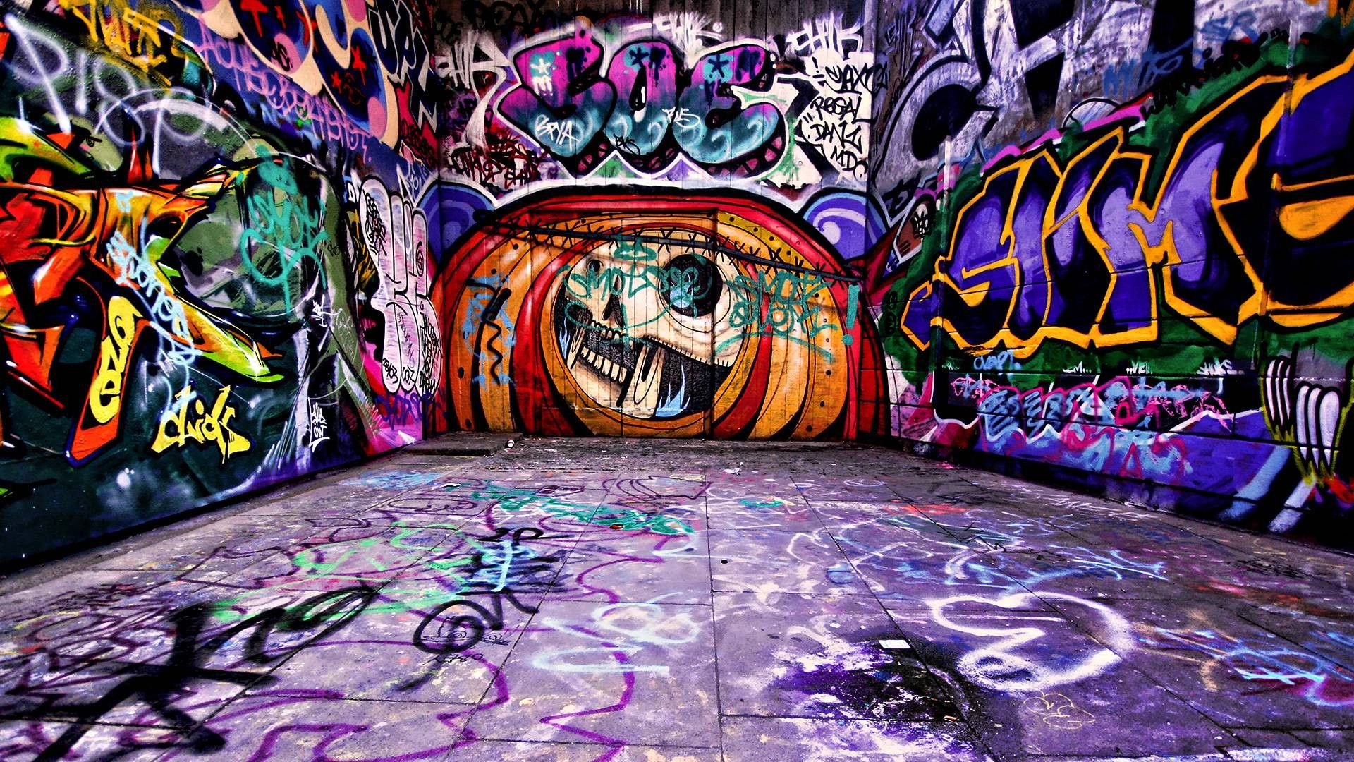 Tunnel graffiti colorato street art, 1920x1080 Full HD, MacBook Pro