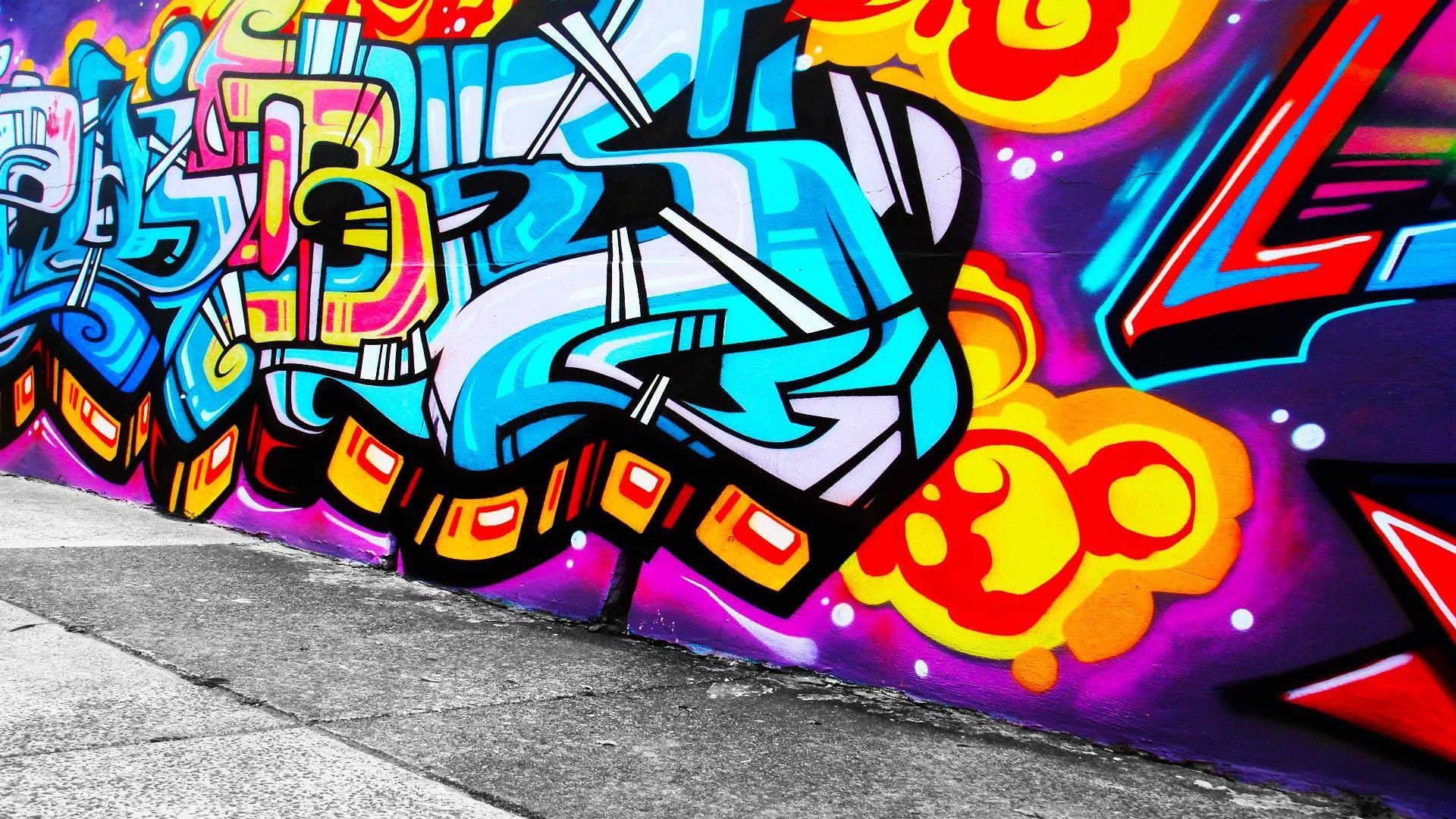 Murale graffiti astratto colorato, 1920x1080 Full HD 1080p, Desktop