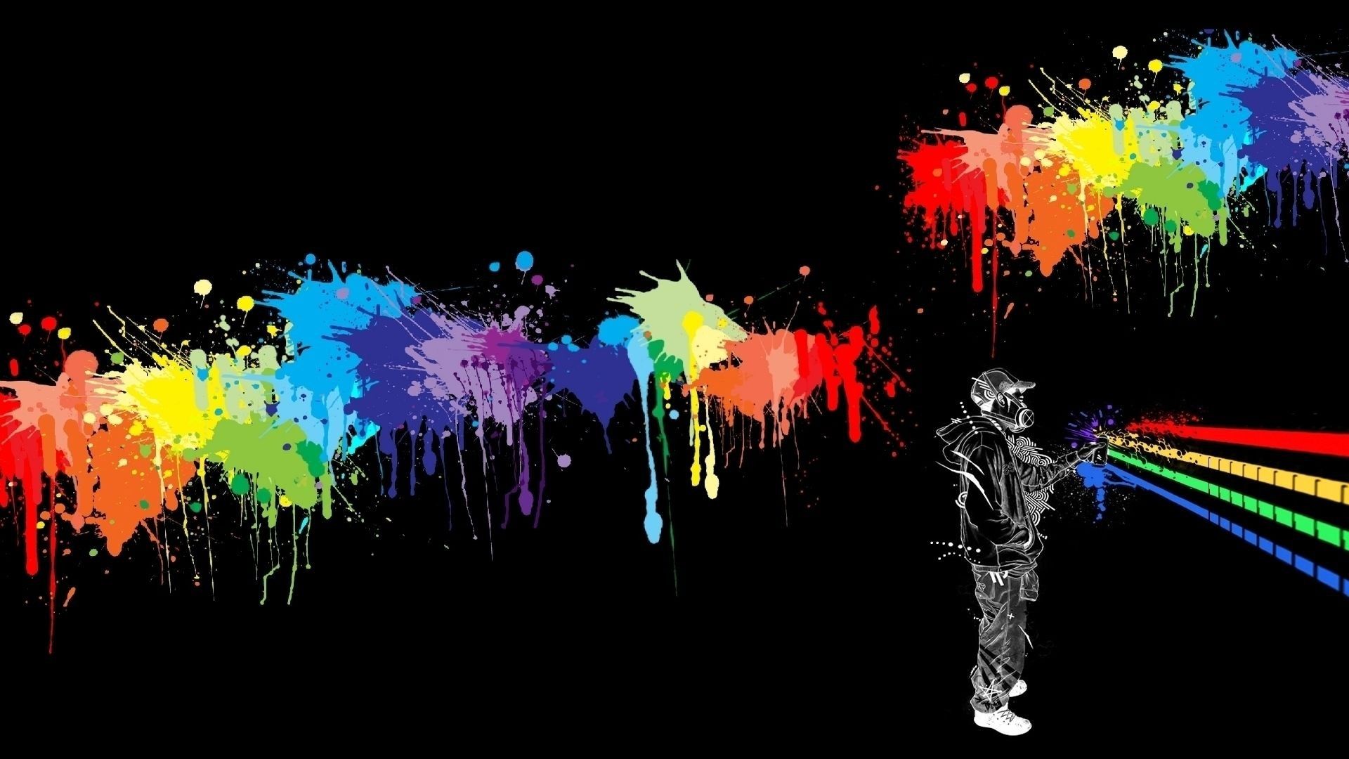 Silhouette con spray schizzi colorati, 1920x1080 Full HD 1080p, Laptop