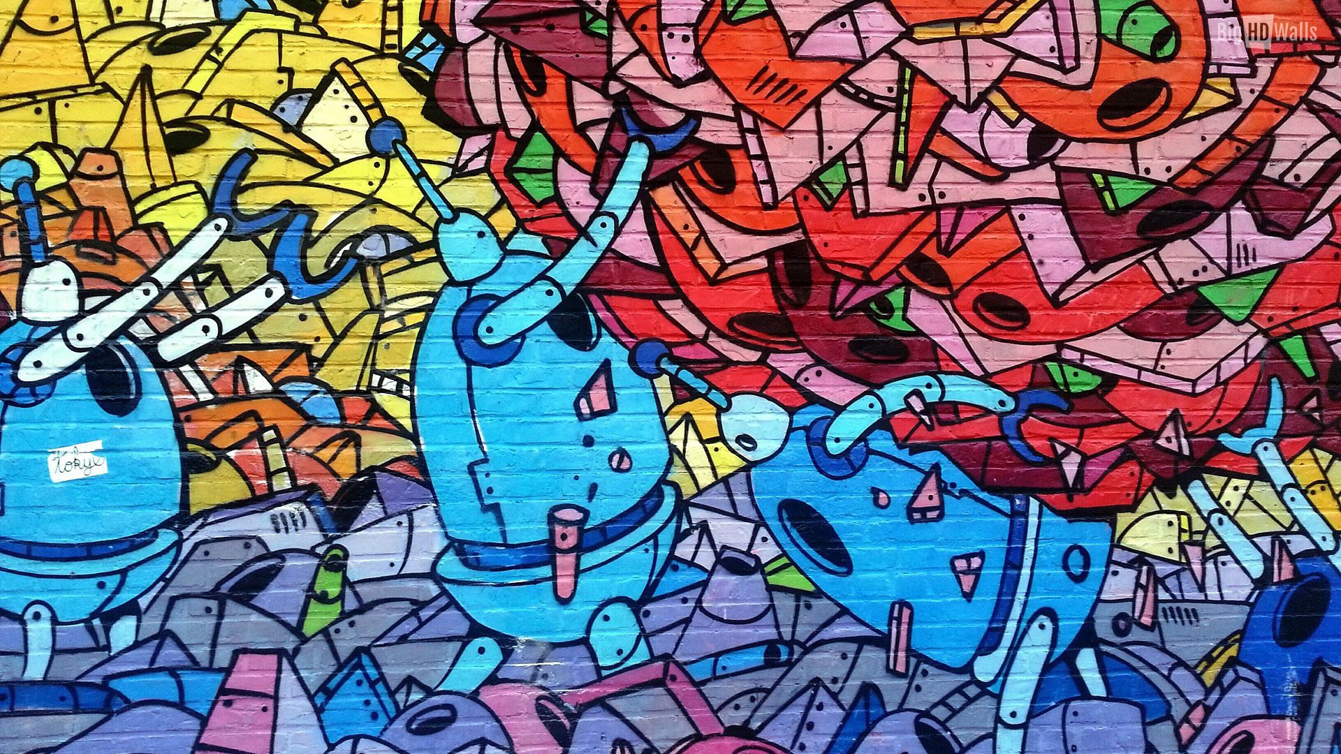 Murale graffiti astratto colorato, 1920x1080 Full HD, PC Desktop