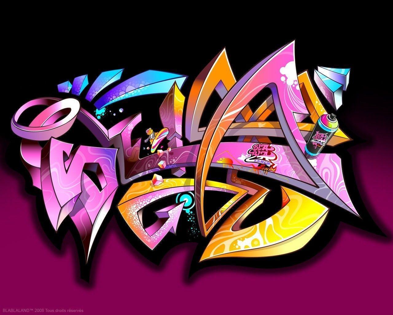 Graffiti astratto colorato 3D, 1280x1024 720p, Laptop