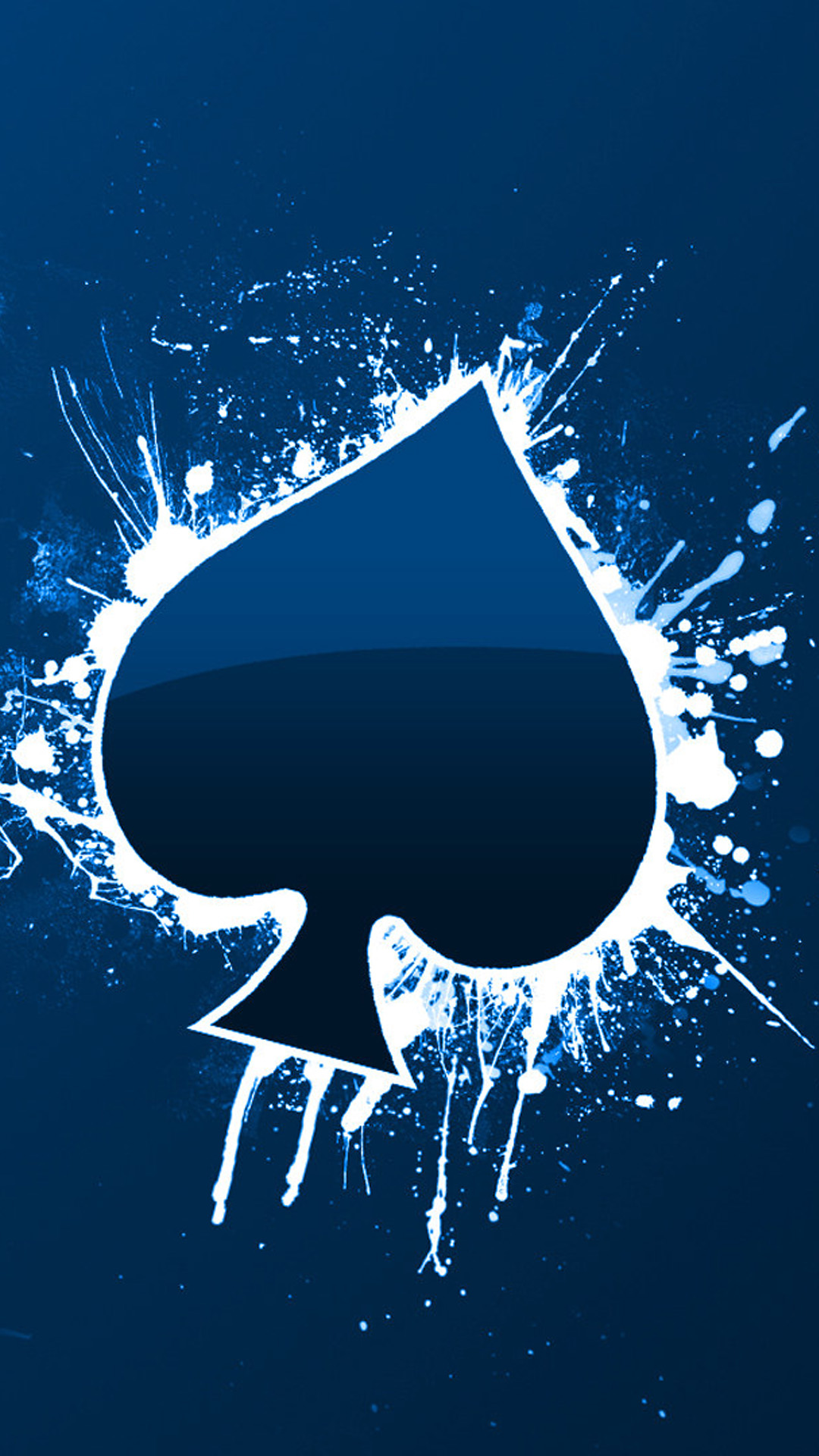 Simbolo picche blu graffiti, 1080x1920 Full HD Verticale, Smartphone