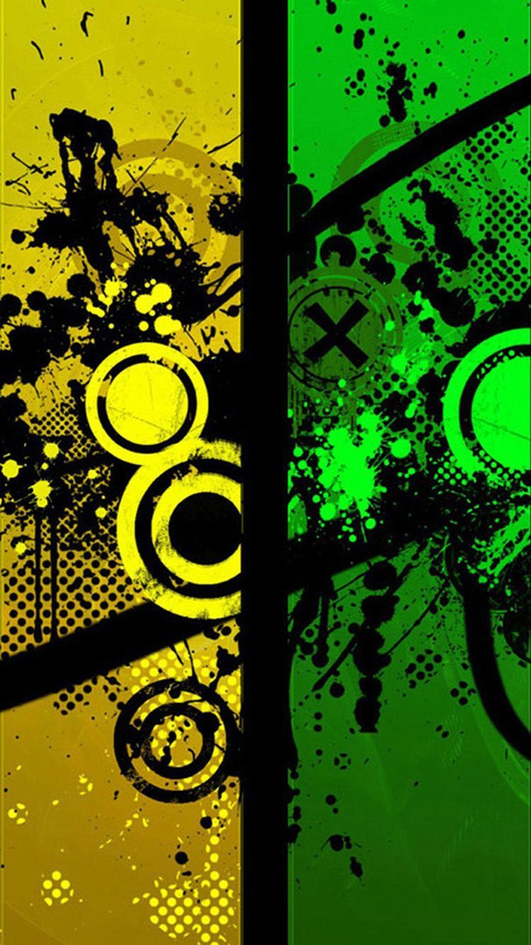 Graffiti astratto giallo verde, 750x1334 Verticale, iPhone