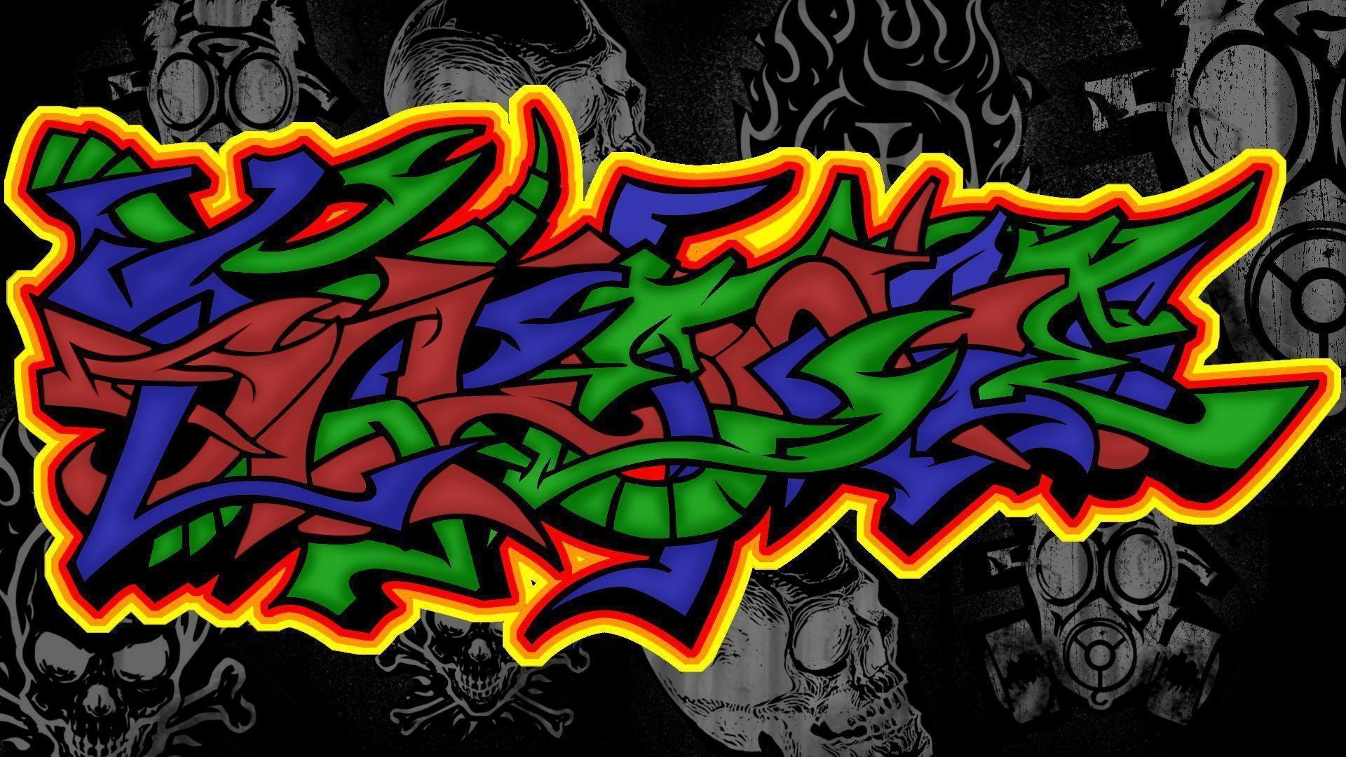 Graffiti astratto colorato teschi, 1920x1080 Full HD, Desktop
