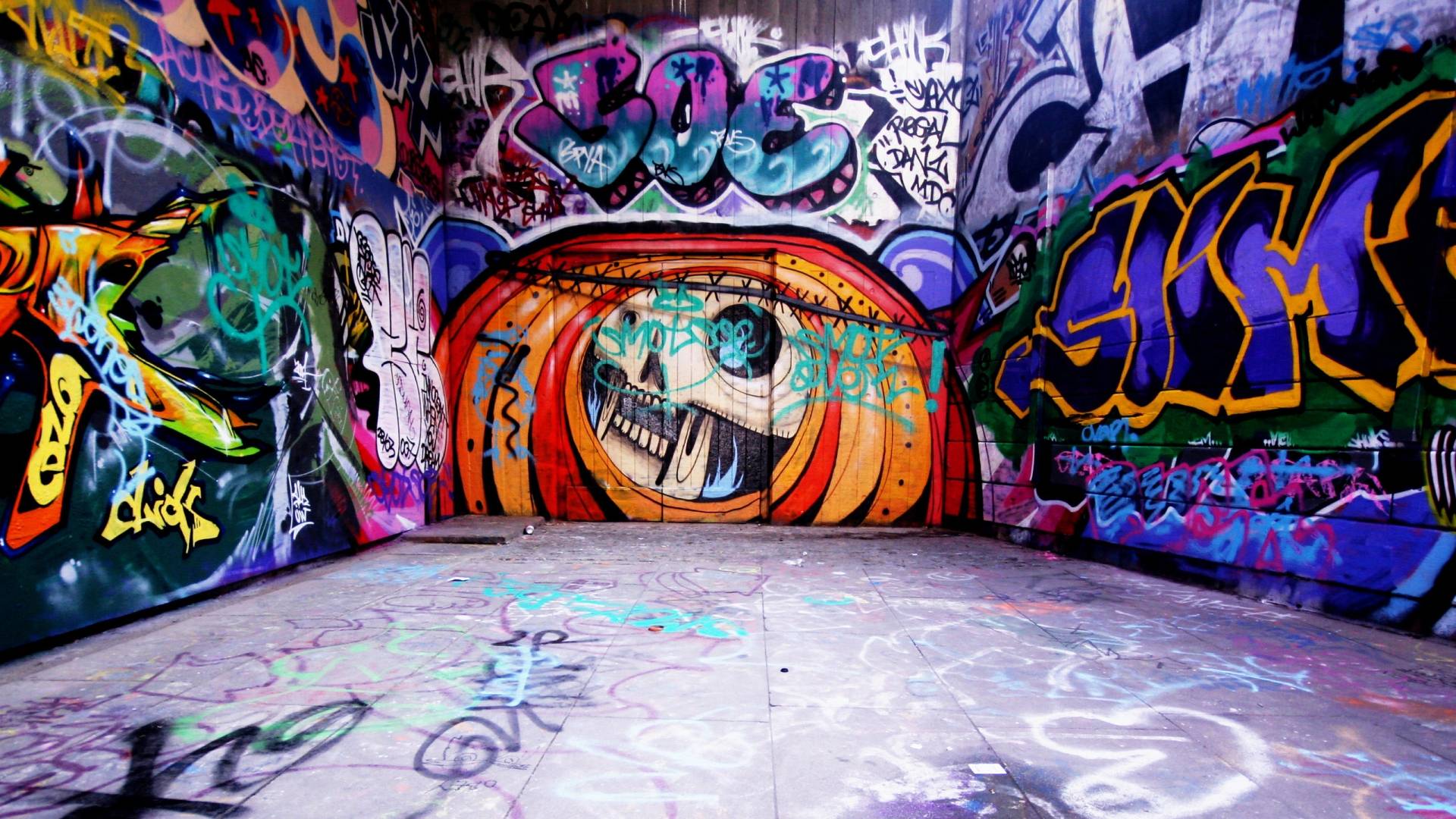 Tunnel graffiti astratti colorati, 1920x1080 Full HD 1080p, Desktop