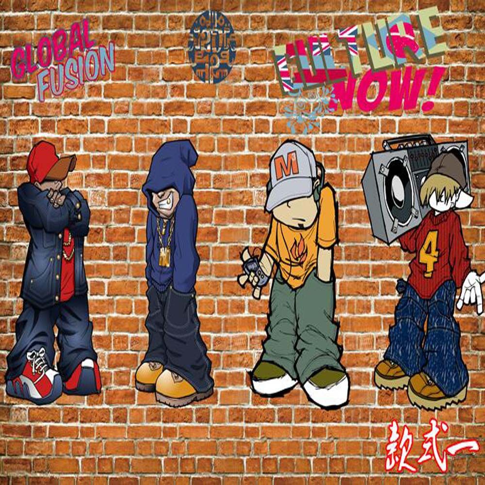 Personaggi hip hop graffiti muro mattoni, 1000x1000 HD, PC