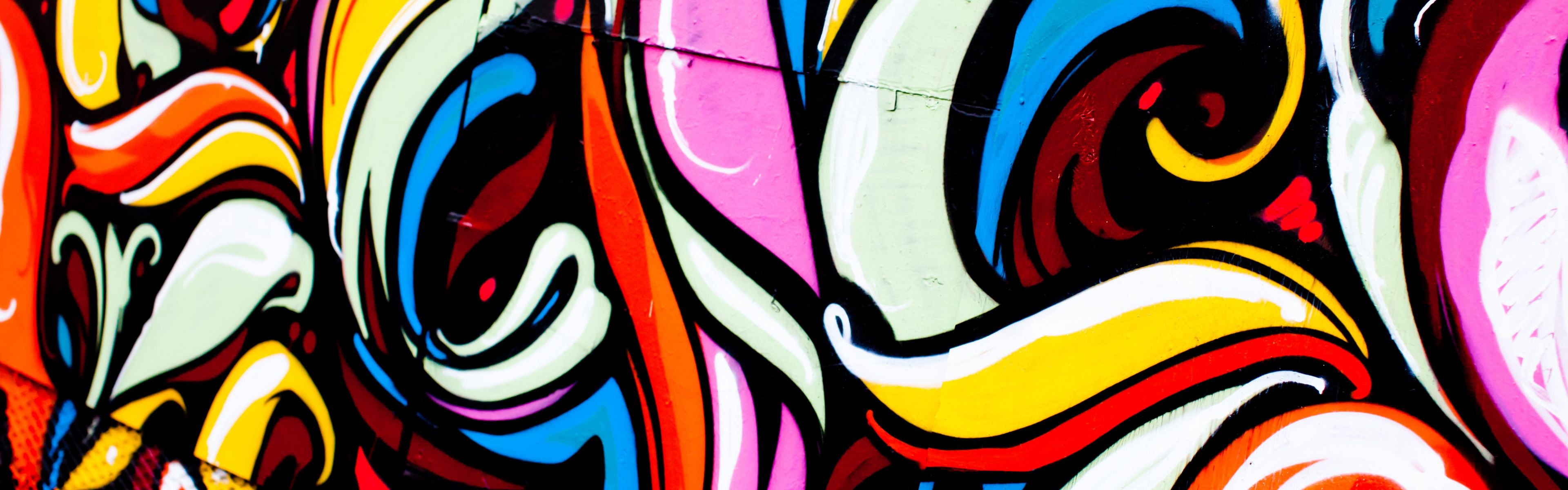 Graffiti astratto multicolore, 3840x1200 21:9, Ultrawide