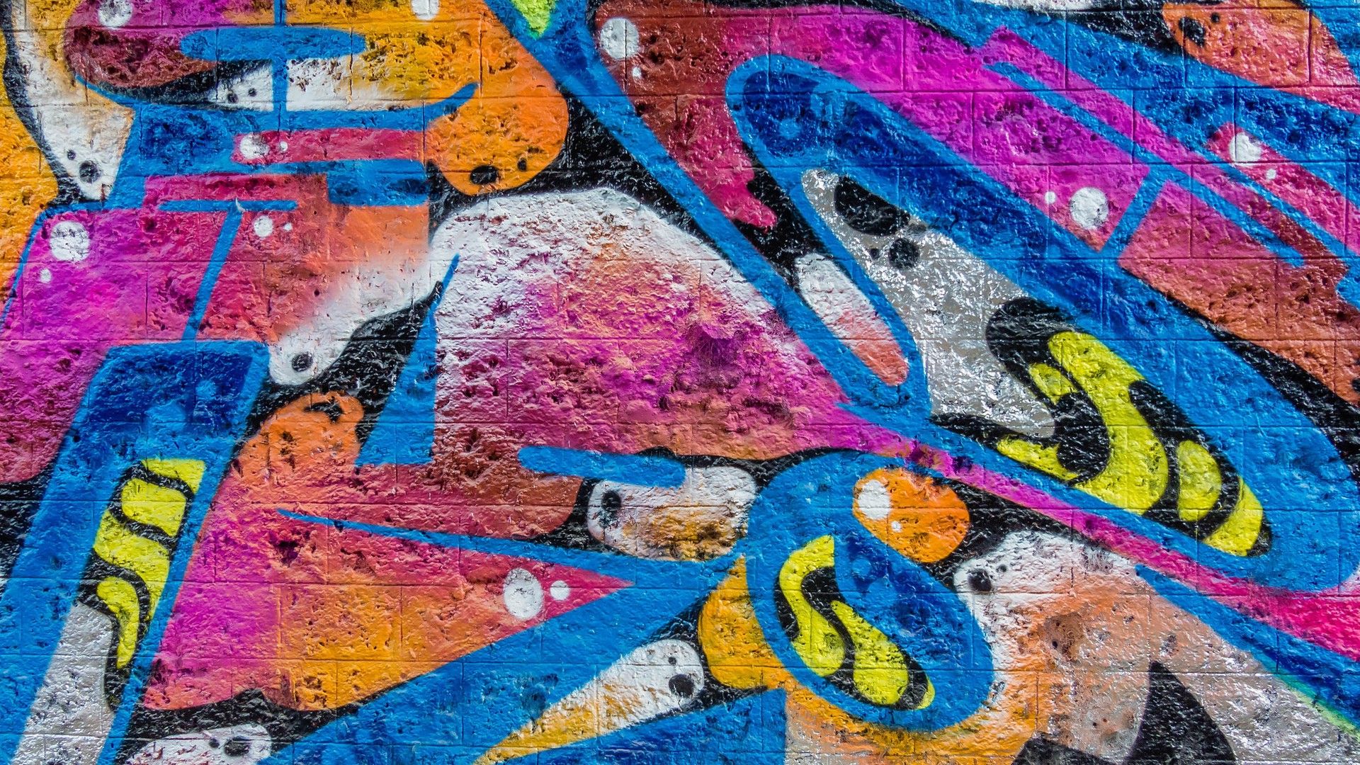 Graffiti astratto colorato su muro, 1920x1080 1080p, PC Desktop