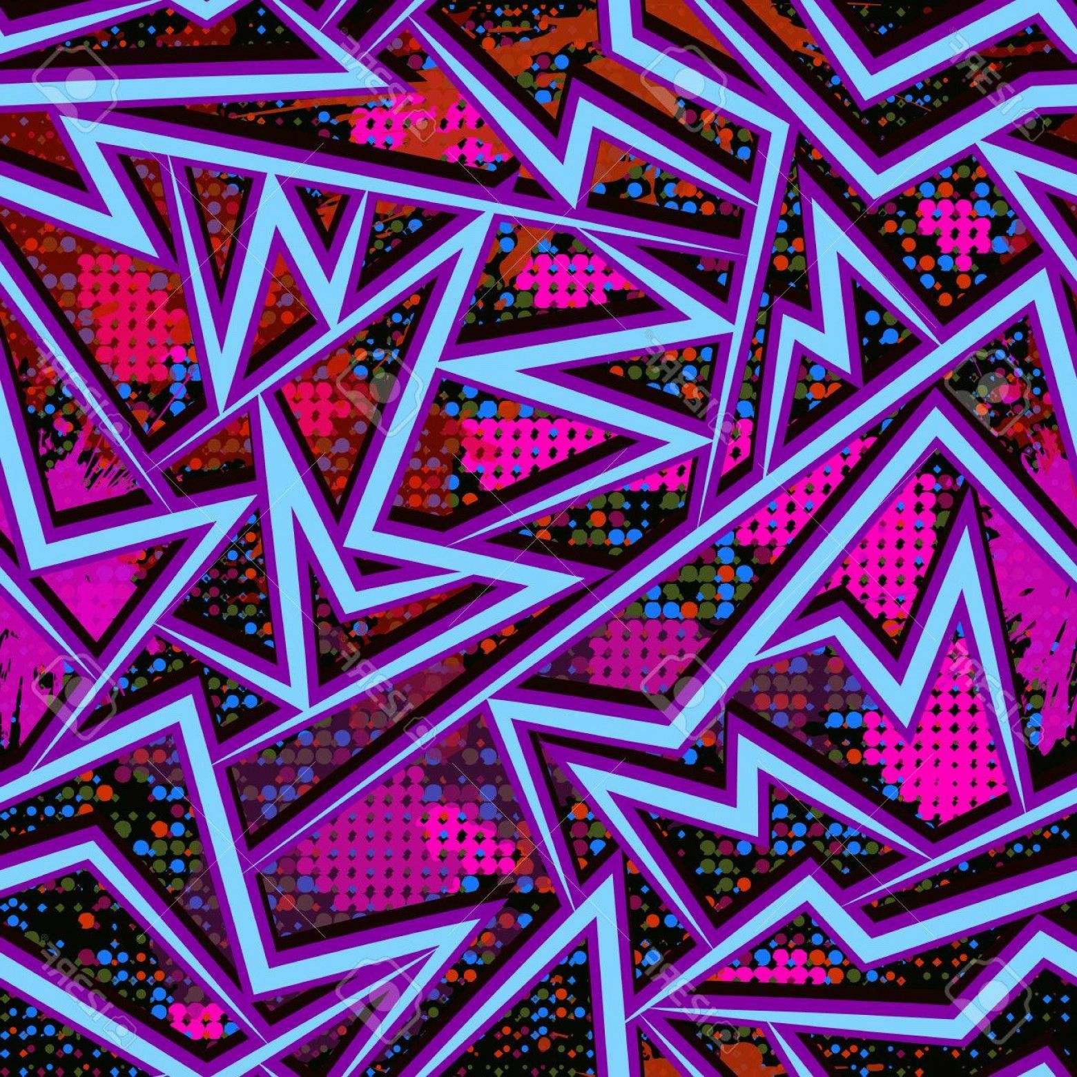 Pattern graffiti geometrico viola rosa, 1560x1560 HD, Desktop
