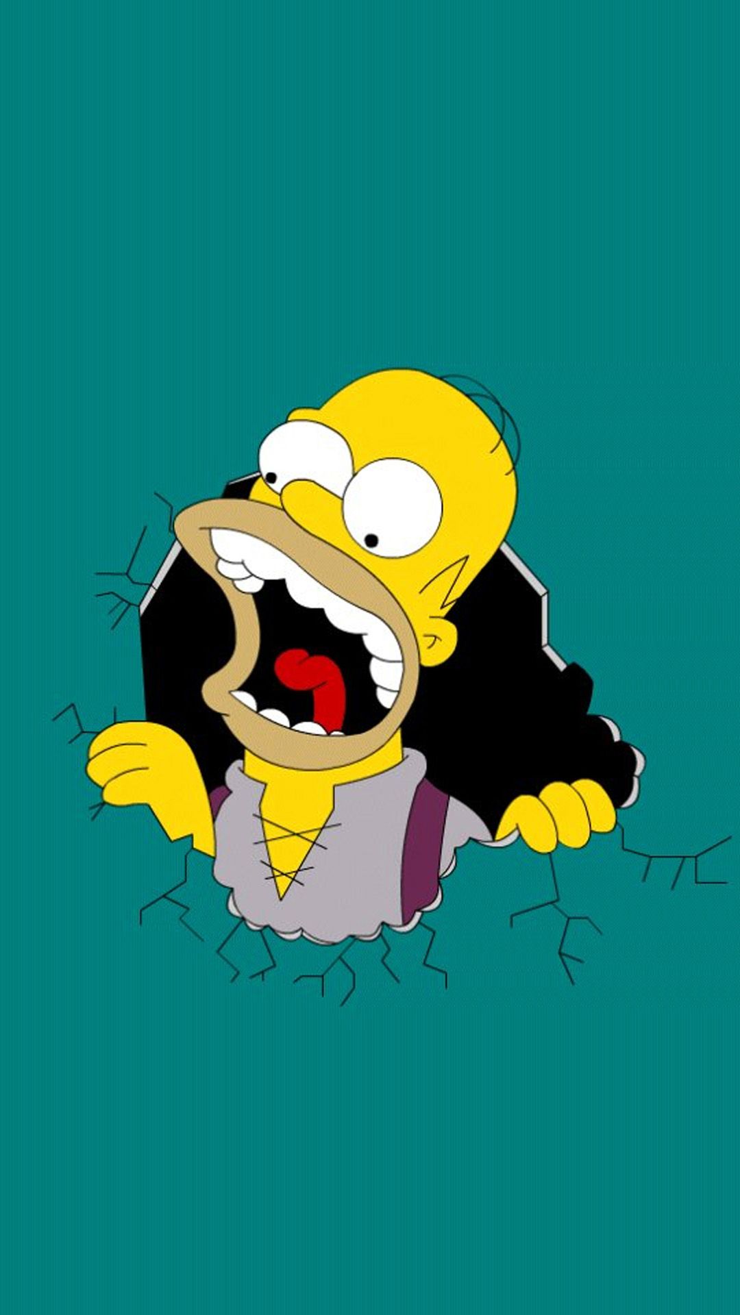 Homer Simpson sfondo teal, 1080x1920 Full HD Verticale, iPhone