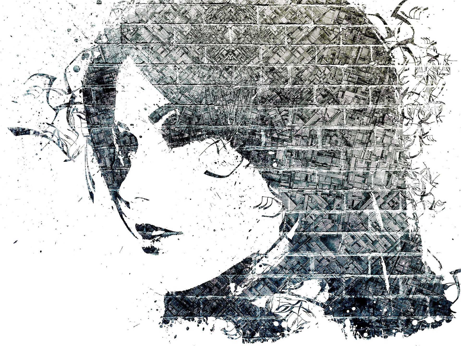 Ragazza con cuffie e note musicali, 1920x1080 Full HD, PC