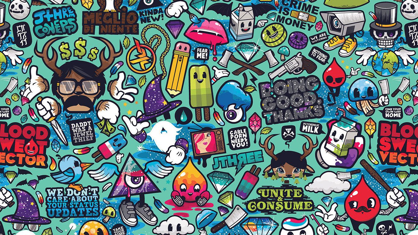 Doodle cinema pop art colorato, 750x1333 Full HD Verticale, iPhone