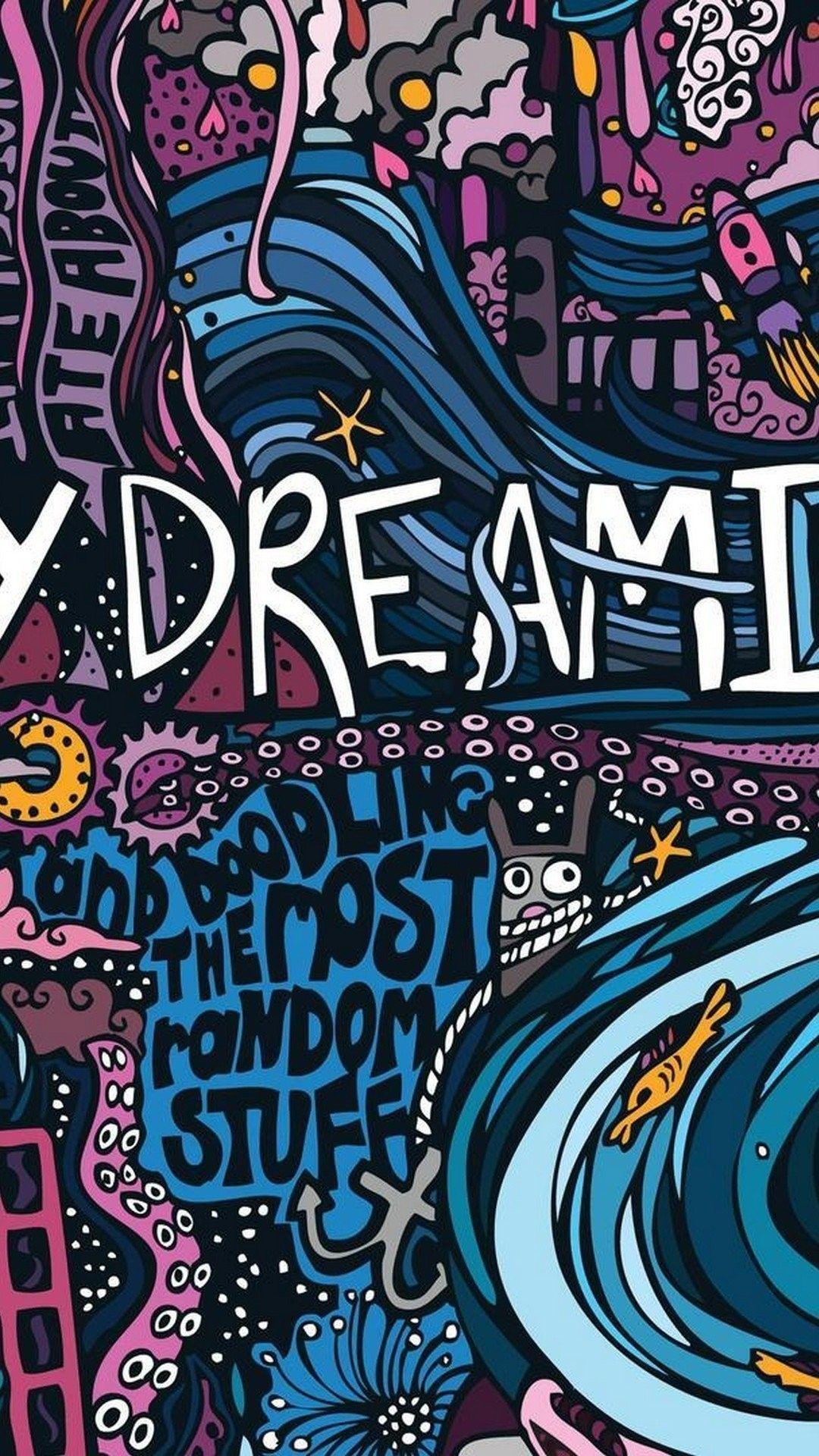 Murales colorato Daydreaming, 1080x1920 Verticale, Telefono
