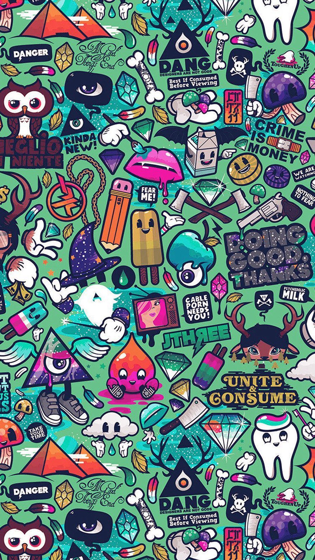 Graffiti pop art colorato, 1080x1920 Full HD Verticale, Samsung Galaxy