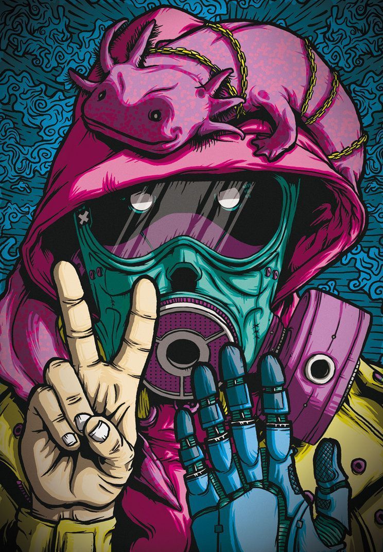 Personaggio maschera antigas graffiti, 744x1073 Full HD Verticale, iPhone