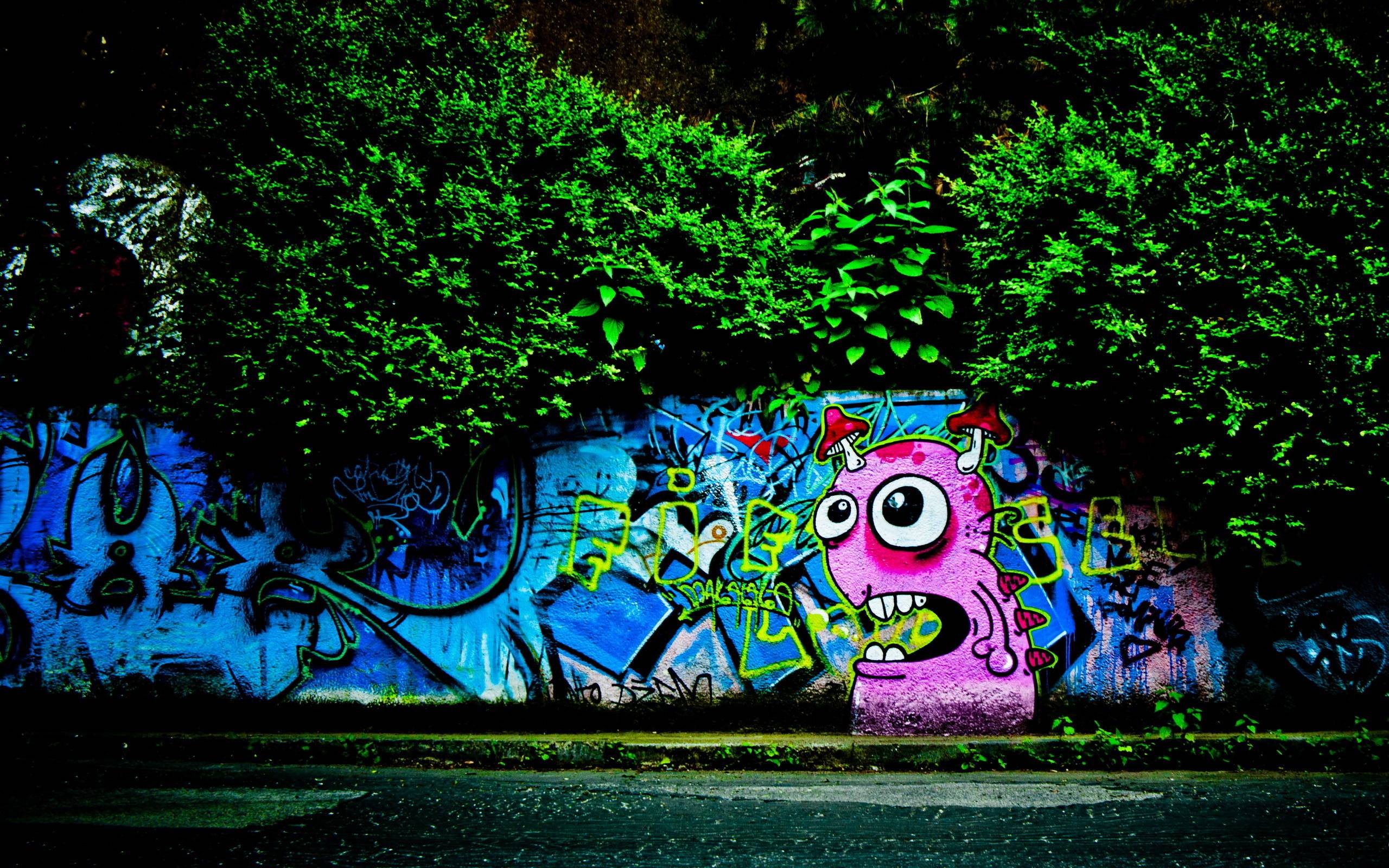 Graffiti mostro rosa muro, 2560x1600 2K+, ROG Asus Laptop