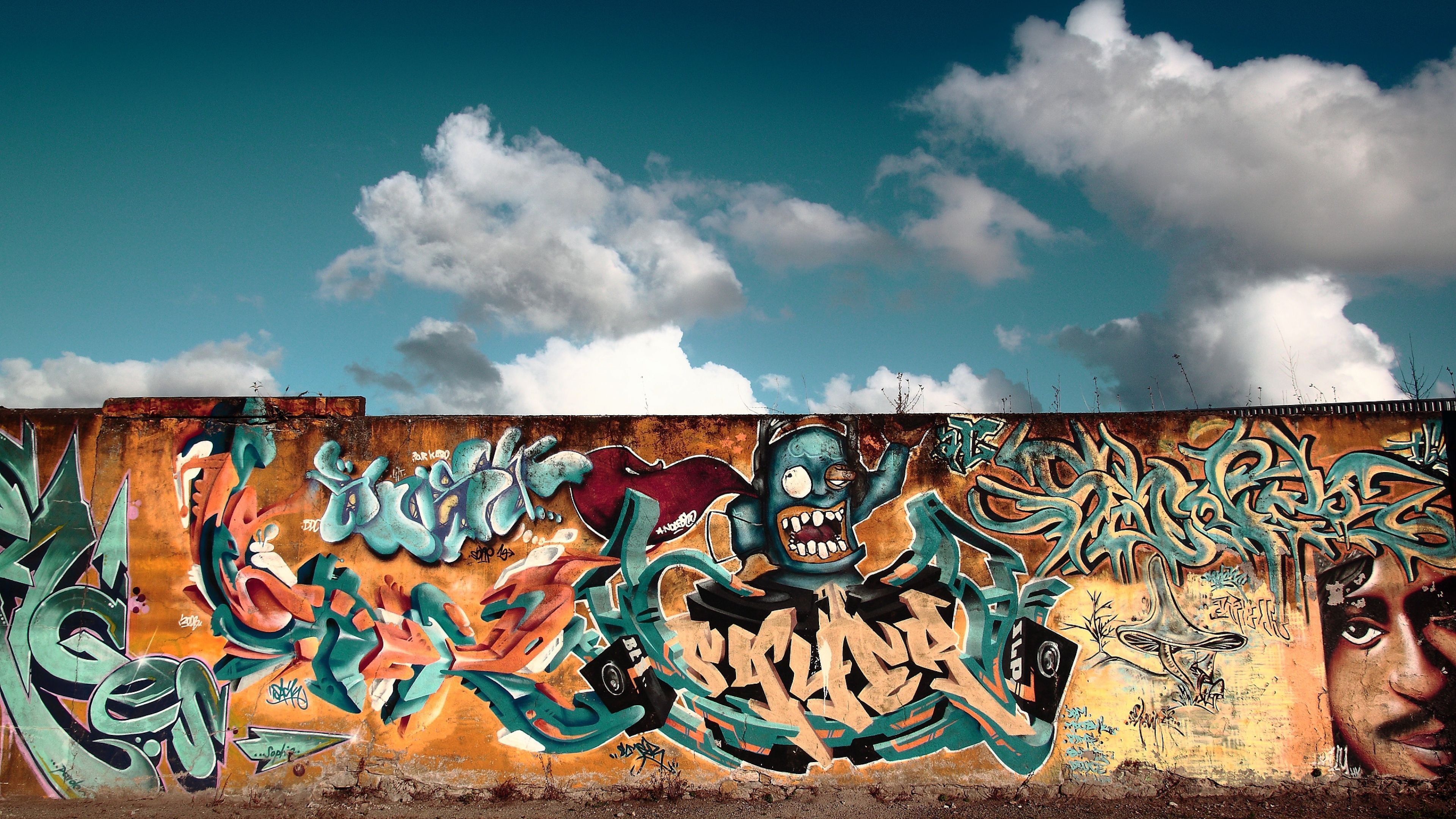 Murale graffiti colorato personaggi cartoon, 1000x800 HD, MacBook Pro