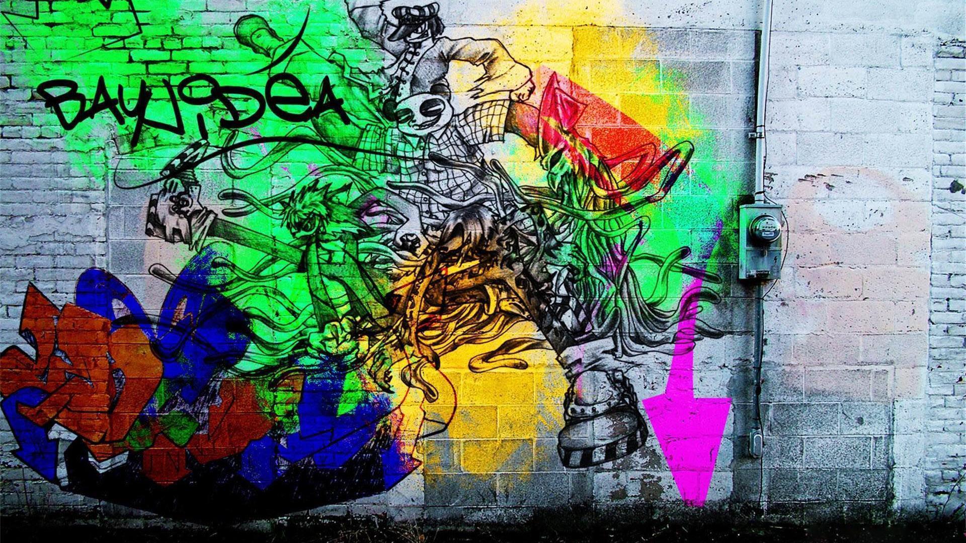 Graffiti colorato con teschi e maschere, 1920x1080 Full HD, Acer Nitro