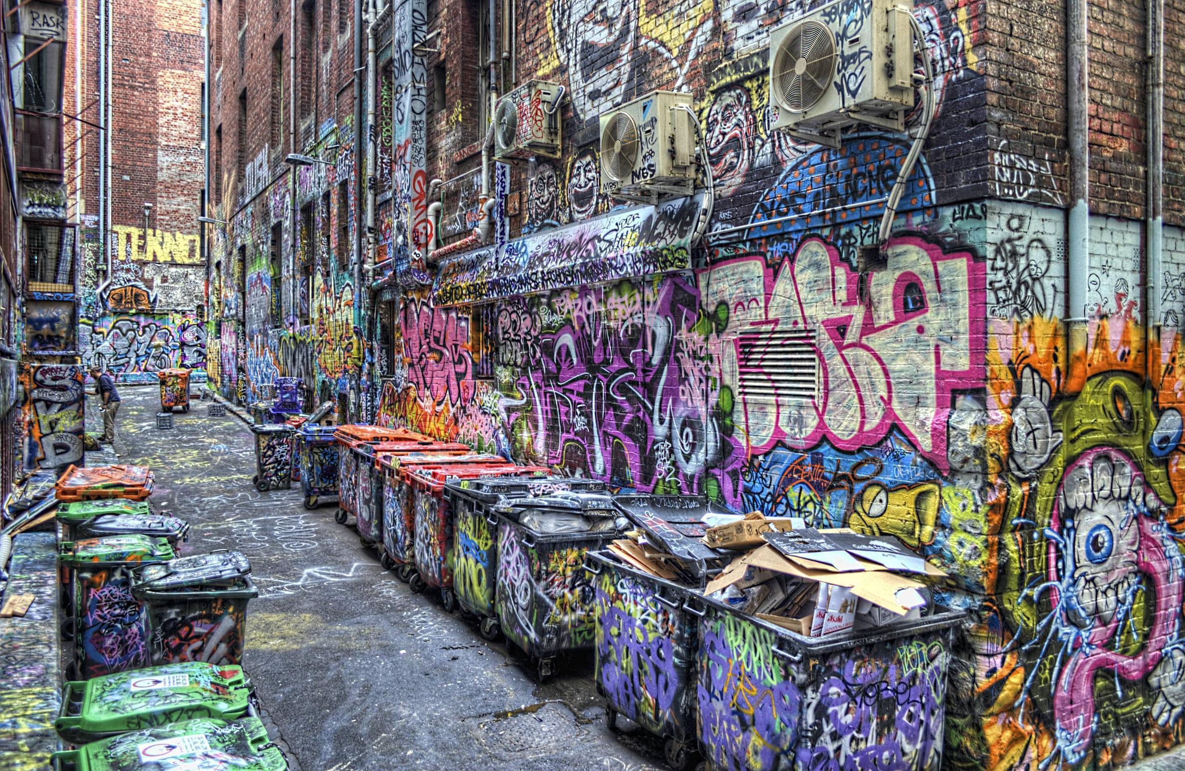 Murale graffiti personaggi colorati, 1366x768 HD, Notebook Gaming