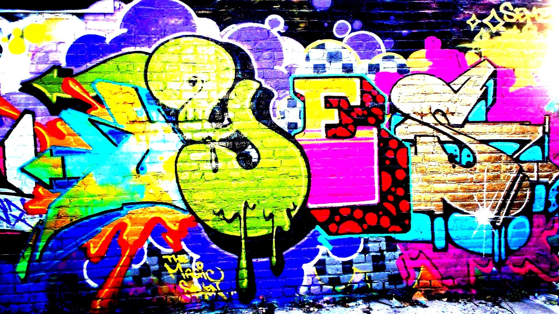 Graffiti colorato su muro, 1920x1080 1080p, Notebook