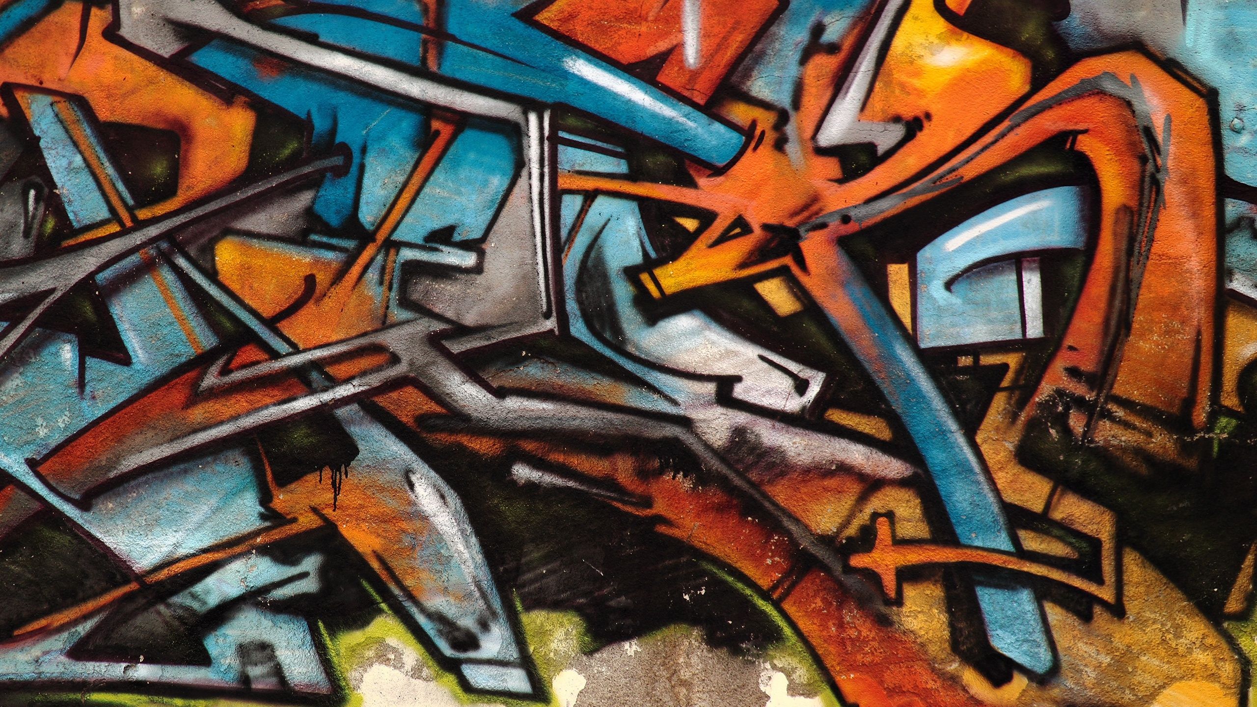 Murale graffiti astratto colorato, 2560x1440 QHD, Dell XPS