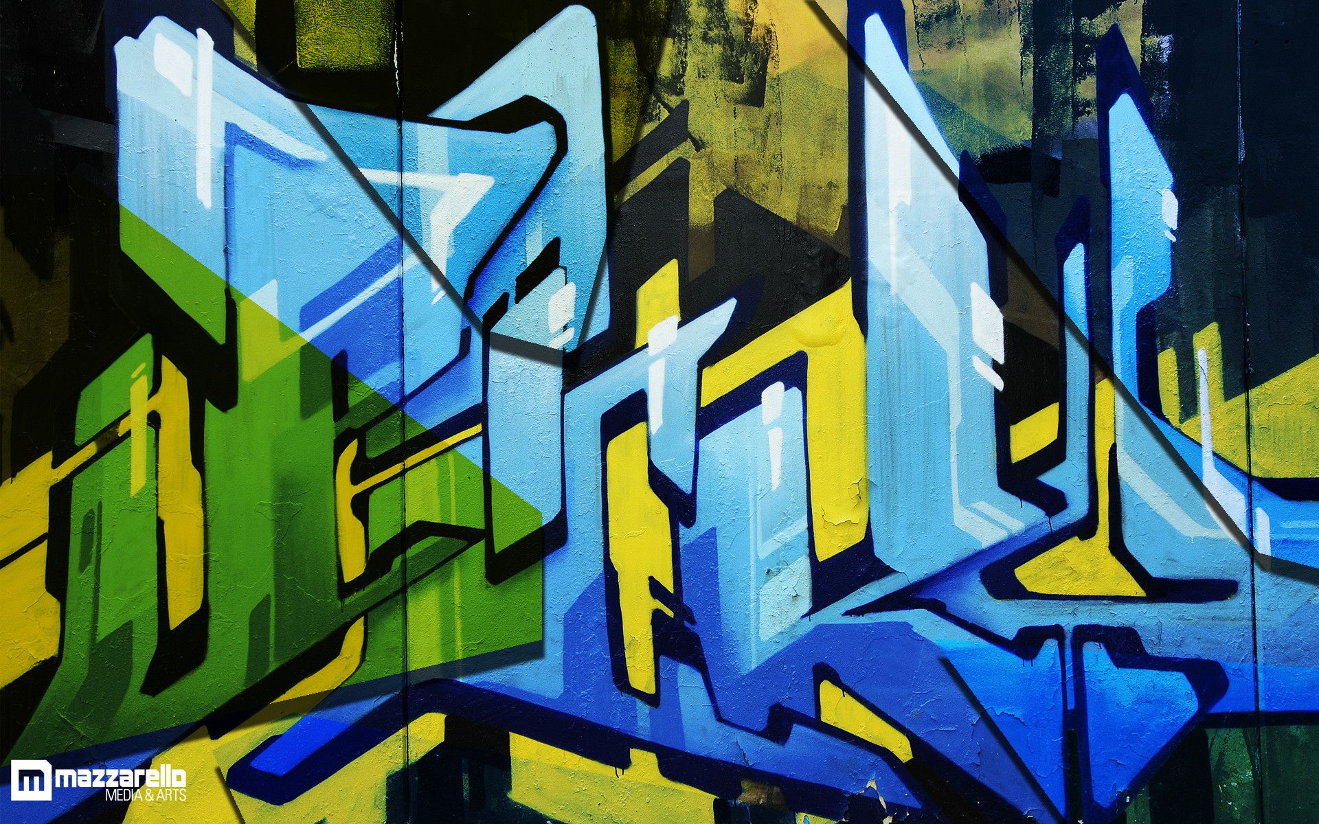 Graffiti astratto blu e giallo, 1920x1200 Full HD+, Ultrabook