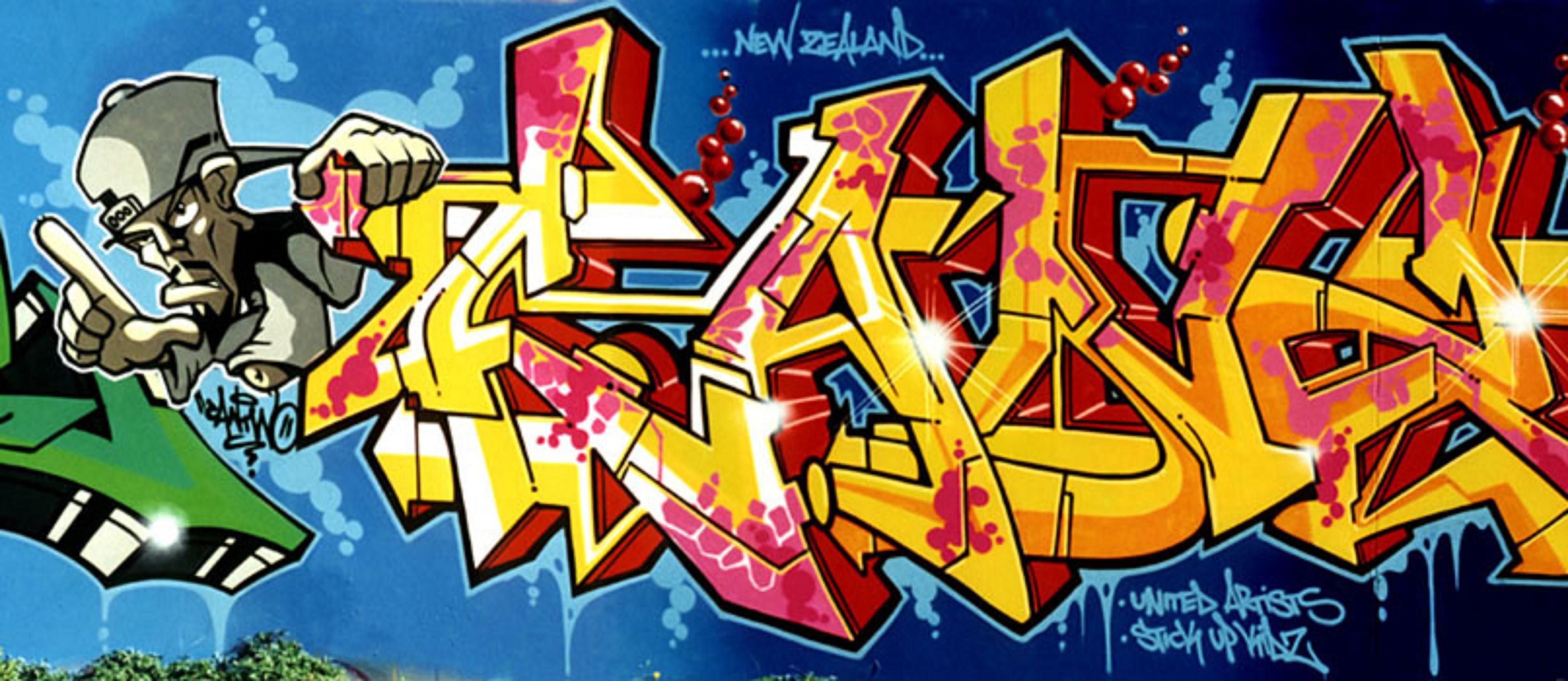 Murale graffiti colorato astratto, 4030x1750 Panoramico, ROG Asus Laptop