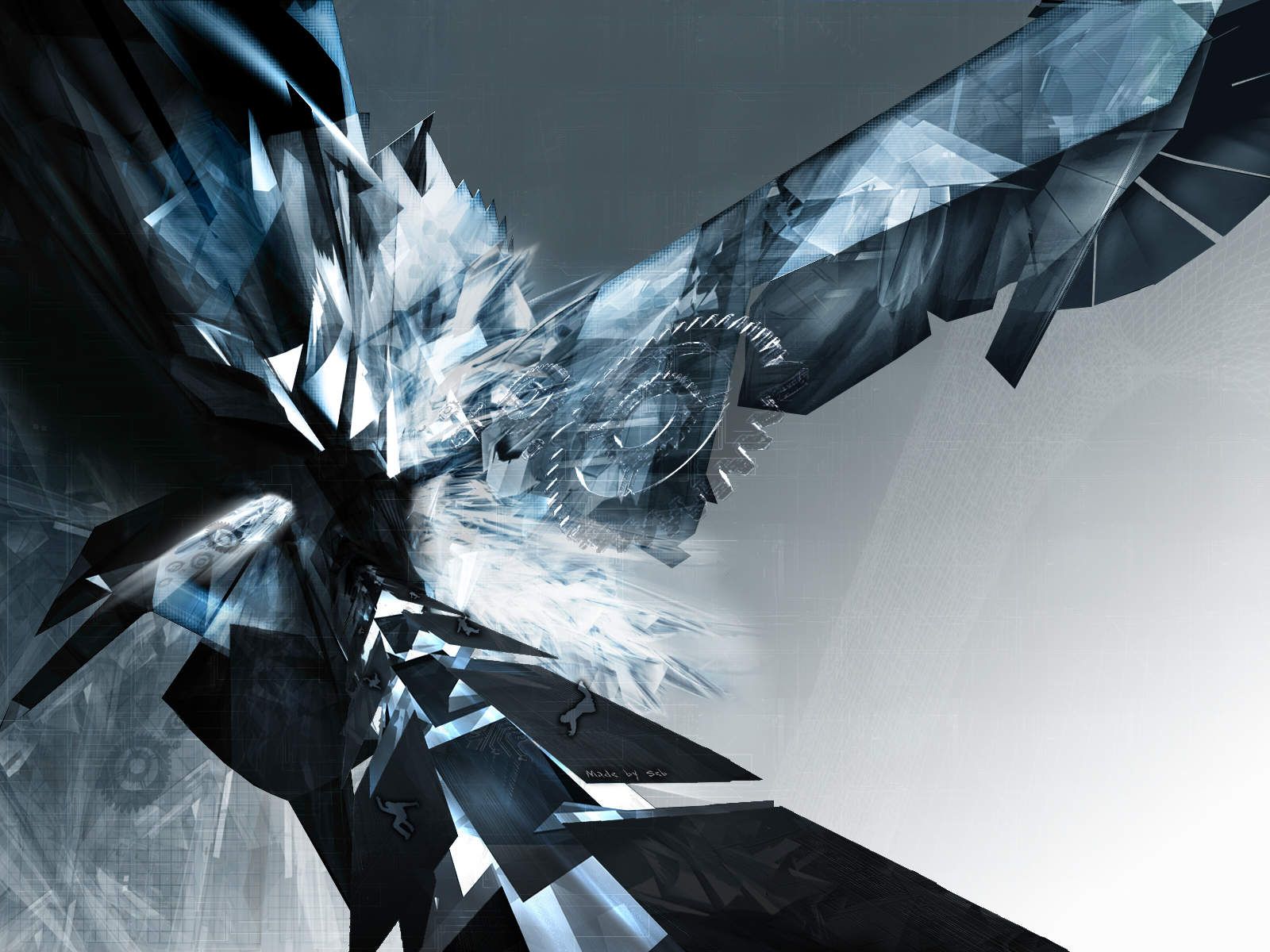 Grafica astratta cristalli frantumati, 1600x1200 900p, Laptop