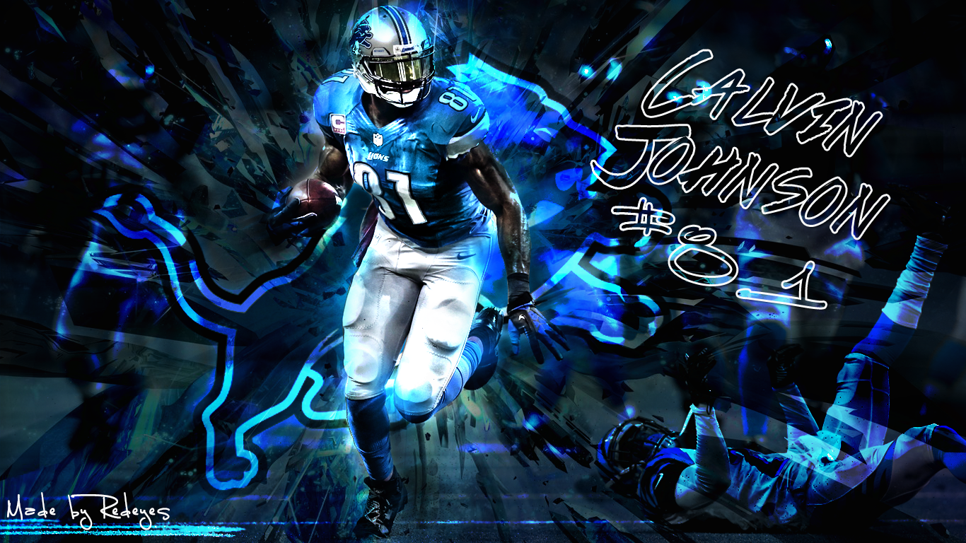 Calvin Johnson grafica astratta blu, 1366x768 HD, Desktop