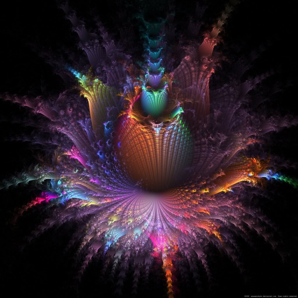 Frattale colorato astratto psichedelico, 1024x1024 HD, Desktop