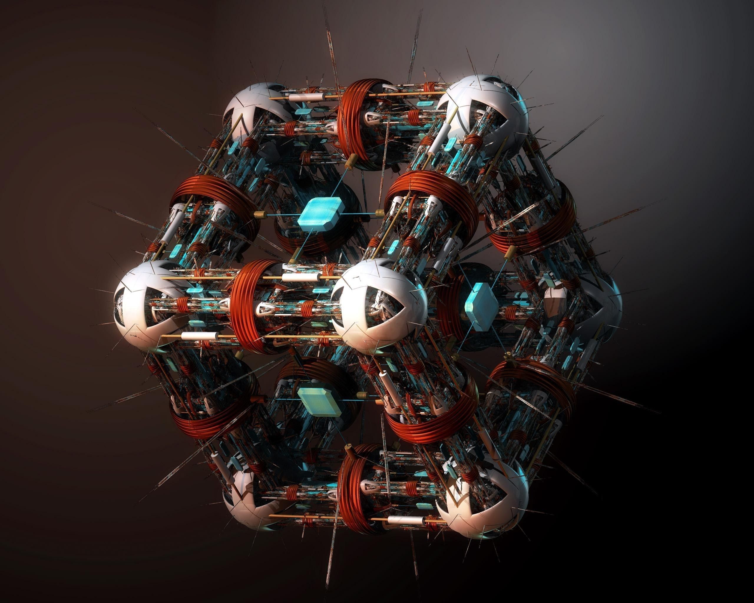 Struttura 3D astratta meccanica, 2560x2048 2K+, Desktop