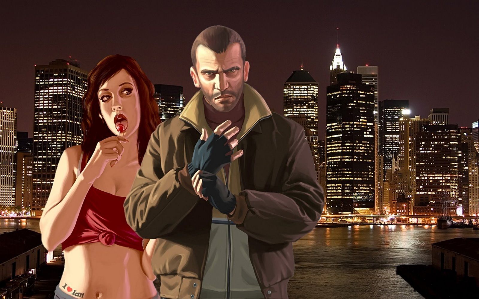 Niko Bellic e donna, GTA IV, 1600x1000 HD Ready, Desktop