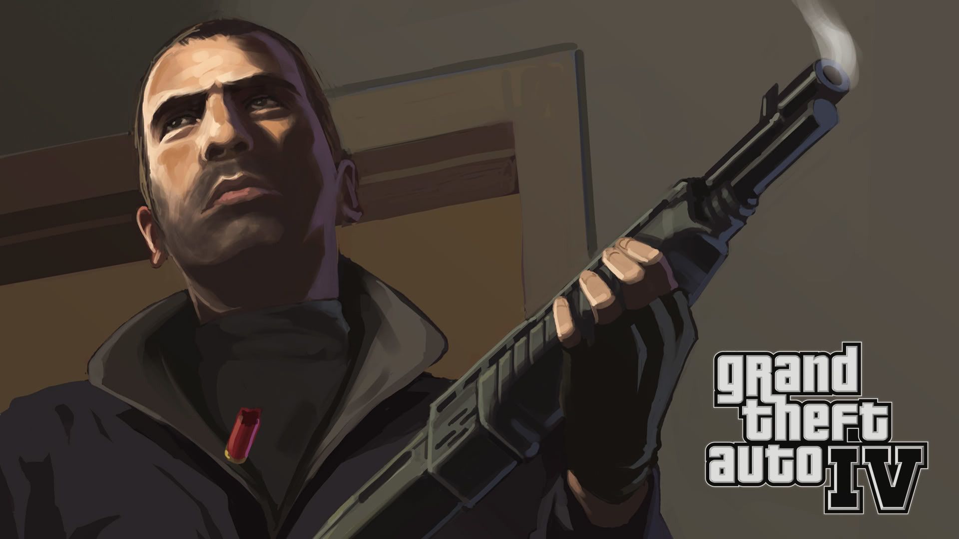 Niko Bellic con fucile, GTA IV, 1920x1080 Full HD, Desktop