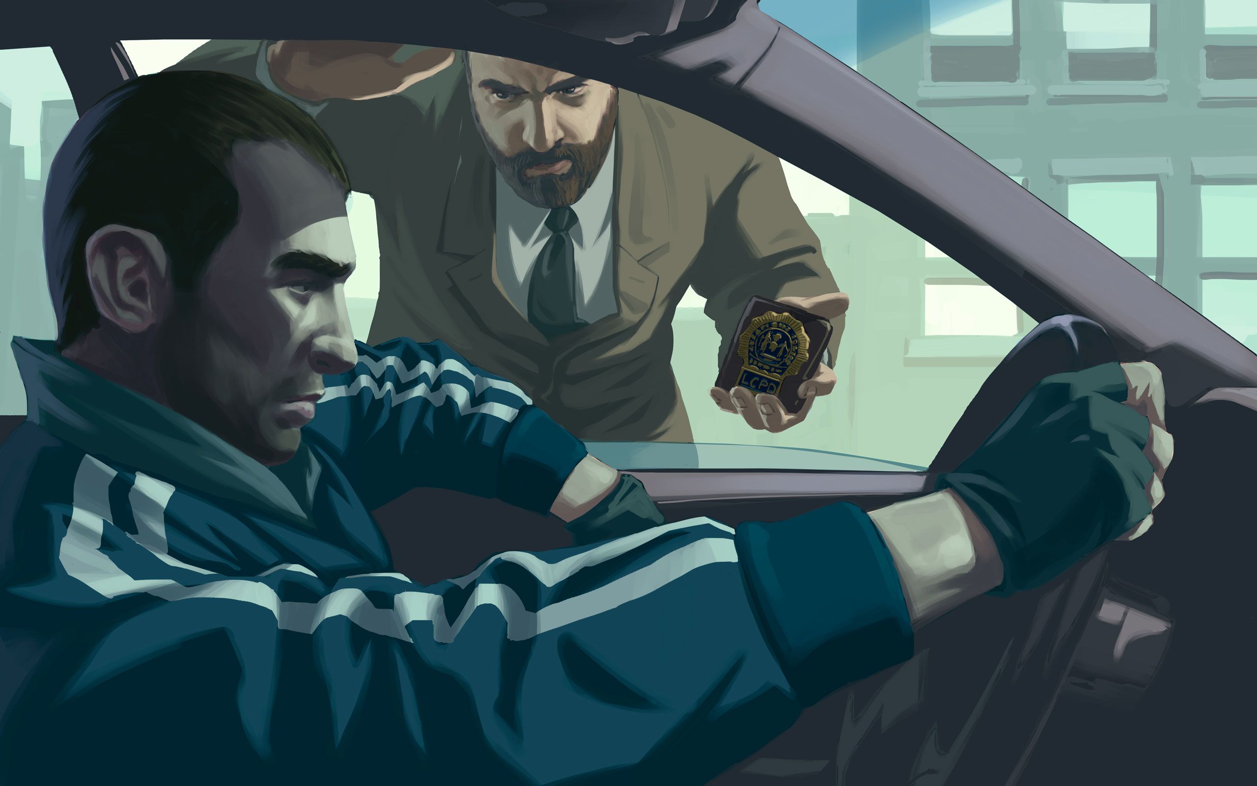 GTA IV poliziotto e autista, Grand Theft Auto, 2560x1600 2K+, Desktop