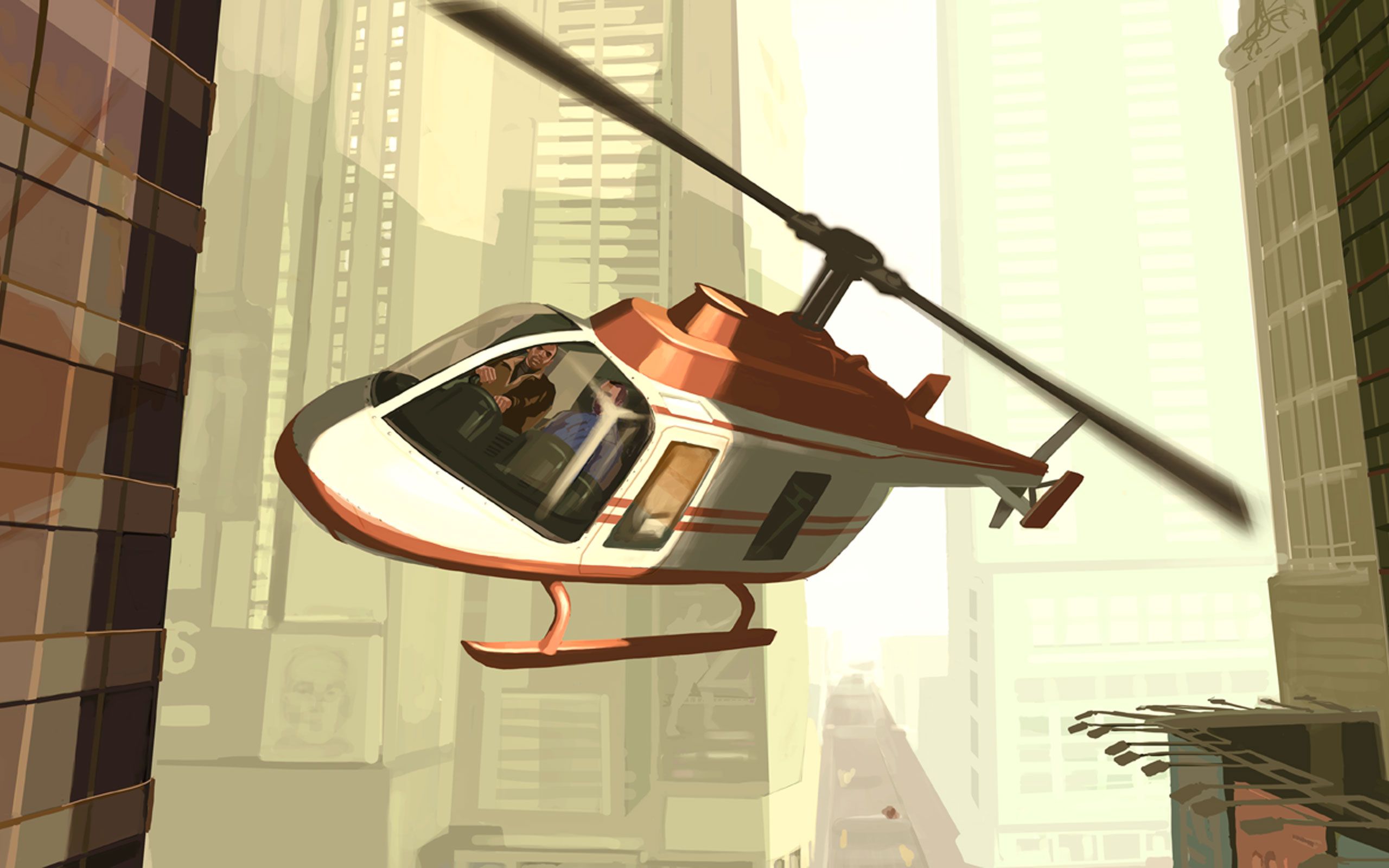 Elicottero GTA IV città, 2560x1600 2K+, PC