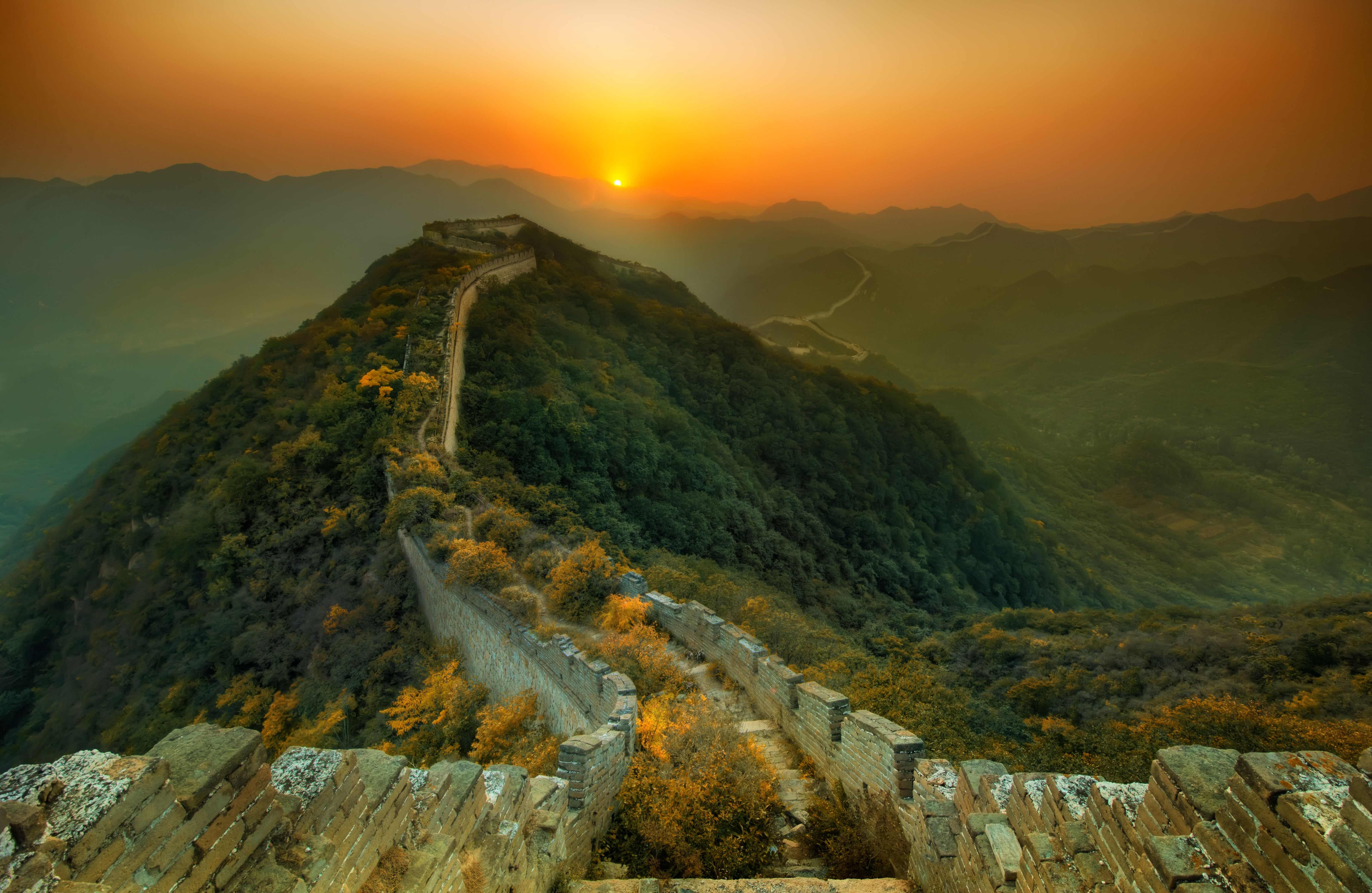 Grande Muraglia Cinese al tramonto, 5934x3864 UHD, PC 4K