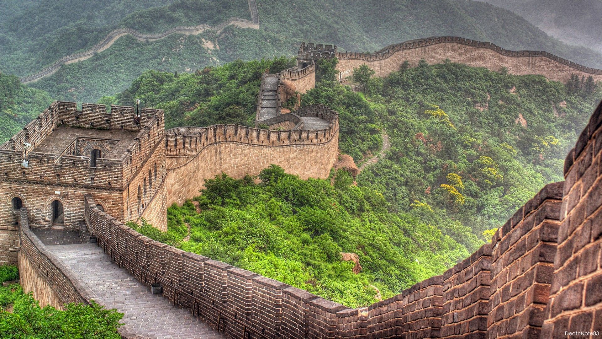 Grande Muraglia Cinese tra colline, 1920x1080 Full HD, Laptop