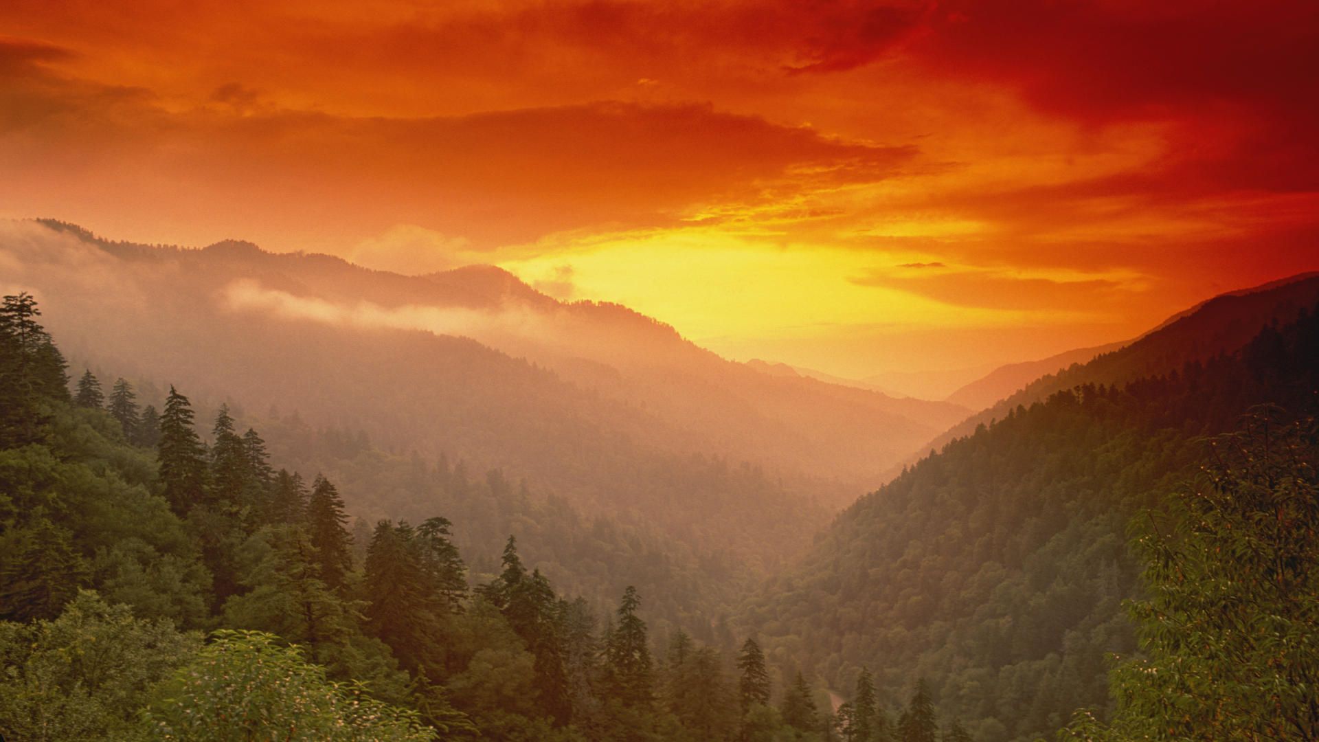 Montagne al tramonto arancione, 1920x1080 Full HD 1080p, PC Desktop