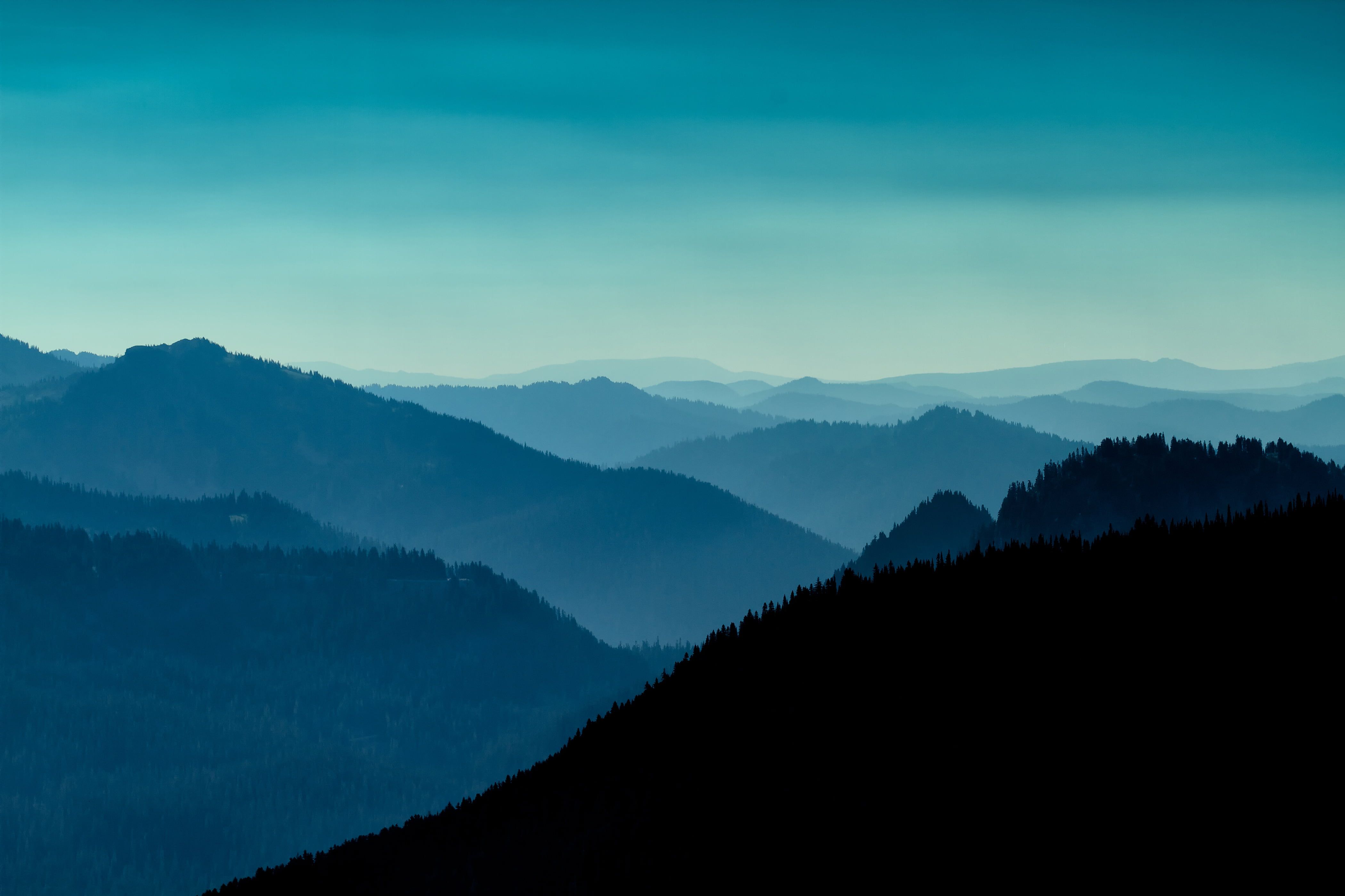 Montagne blu nella nebbia, 4200x2800 4K, Desktop 4K
