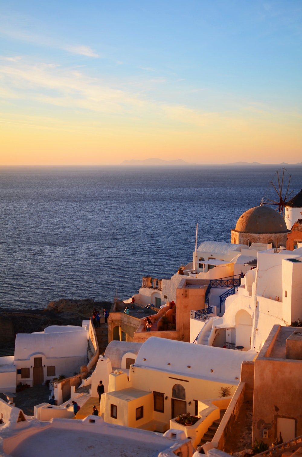 Santorini tramonto case bianche, 1000x1510 Full HD Verticale, Samsung Galaxy