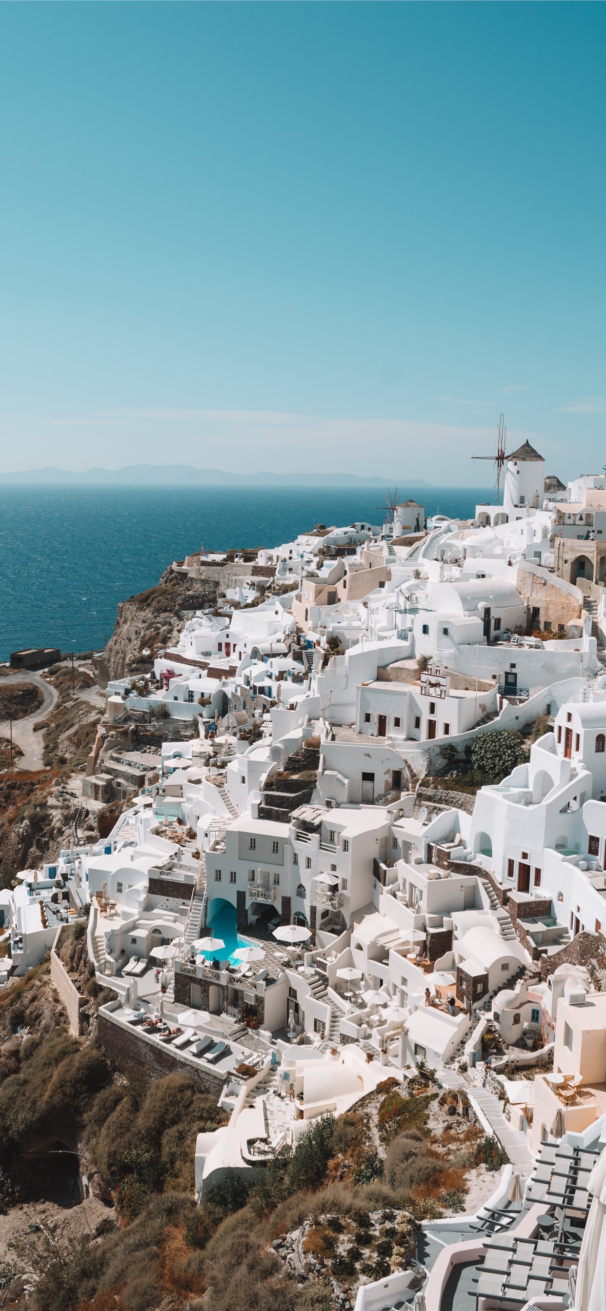 Santorini case bianche mare, 1242x2688 Full HD Verticale, iPhone