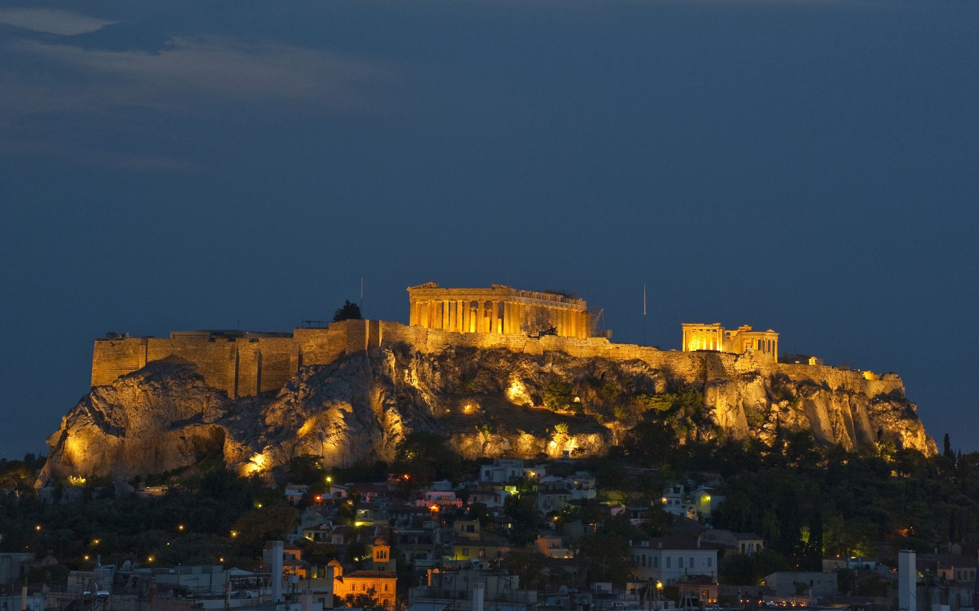 Acropoli di Atene notturna, 1920x1200 Full HD+, iMac